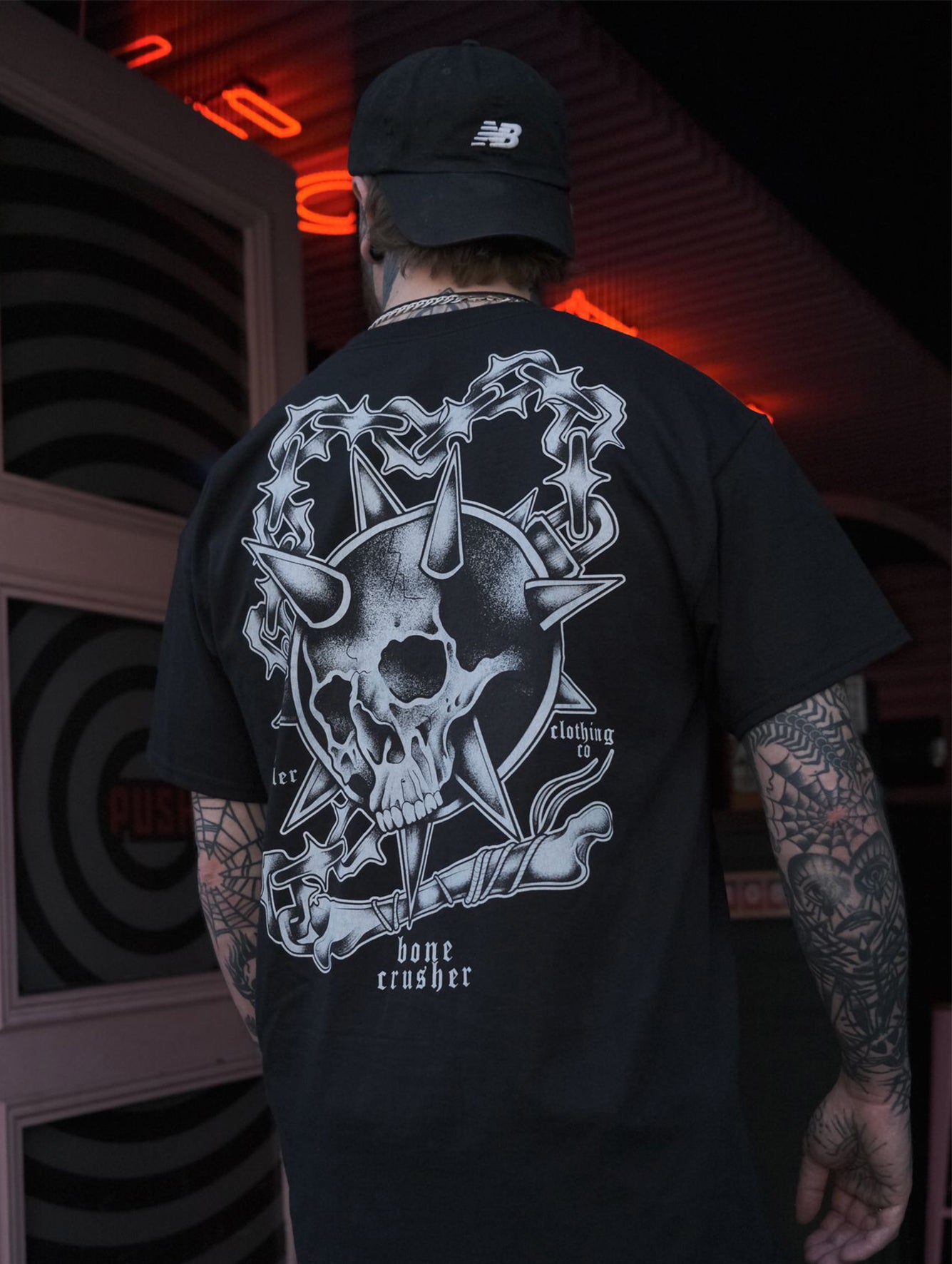 'Bone Crusher' Black Tee