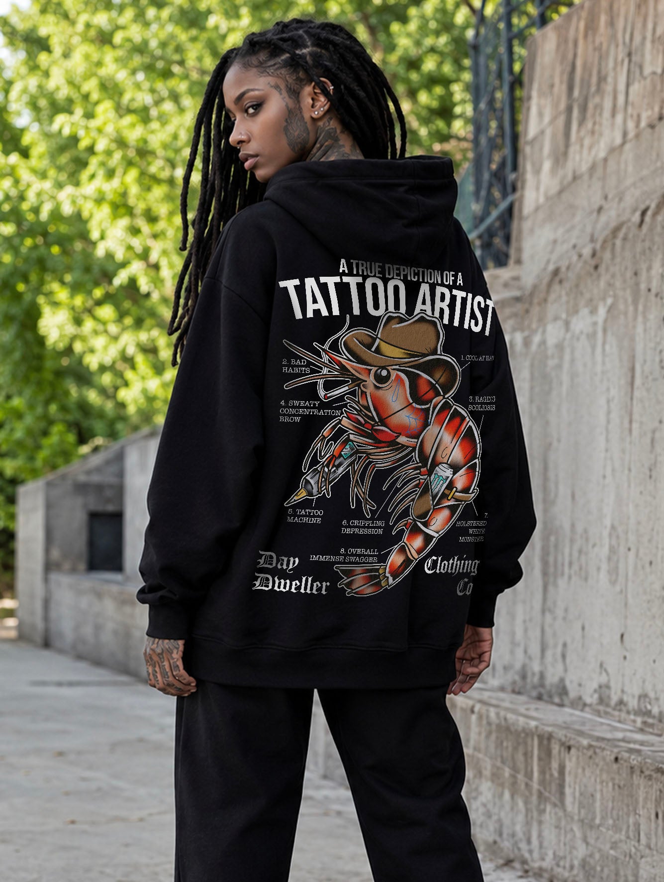 'A True Depiction of a Tattoo Artist' Heavyweight Hoodie