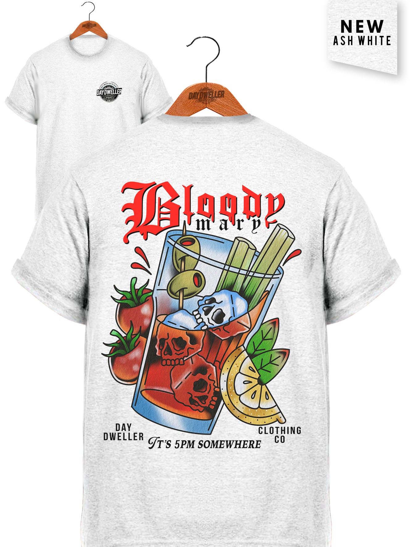 'Bloody Mary' Ash White Tee
