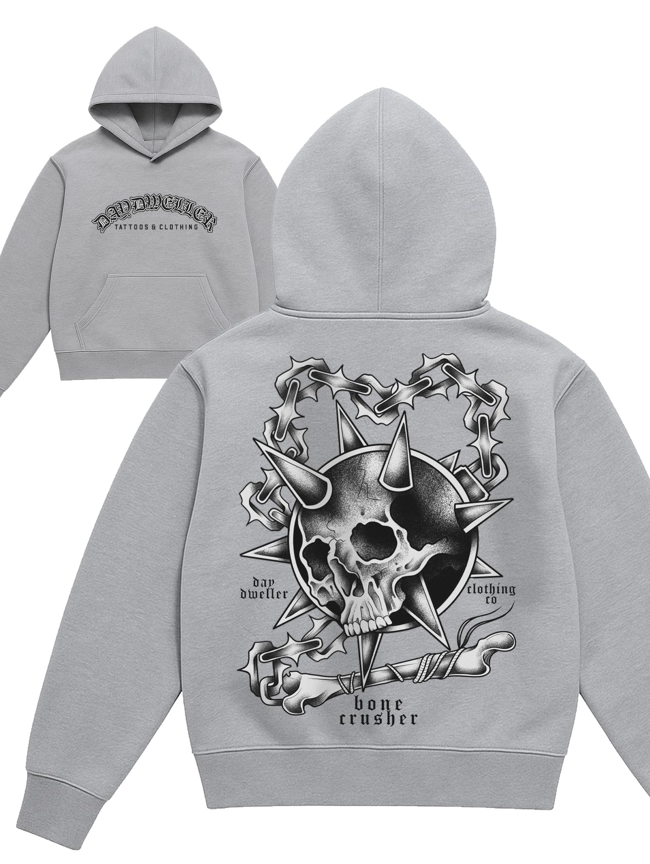 'Bone Crusher' Grey Hoodie