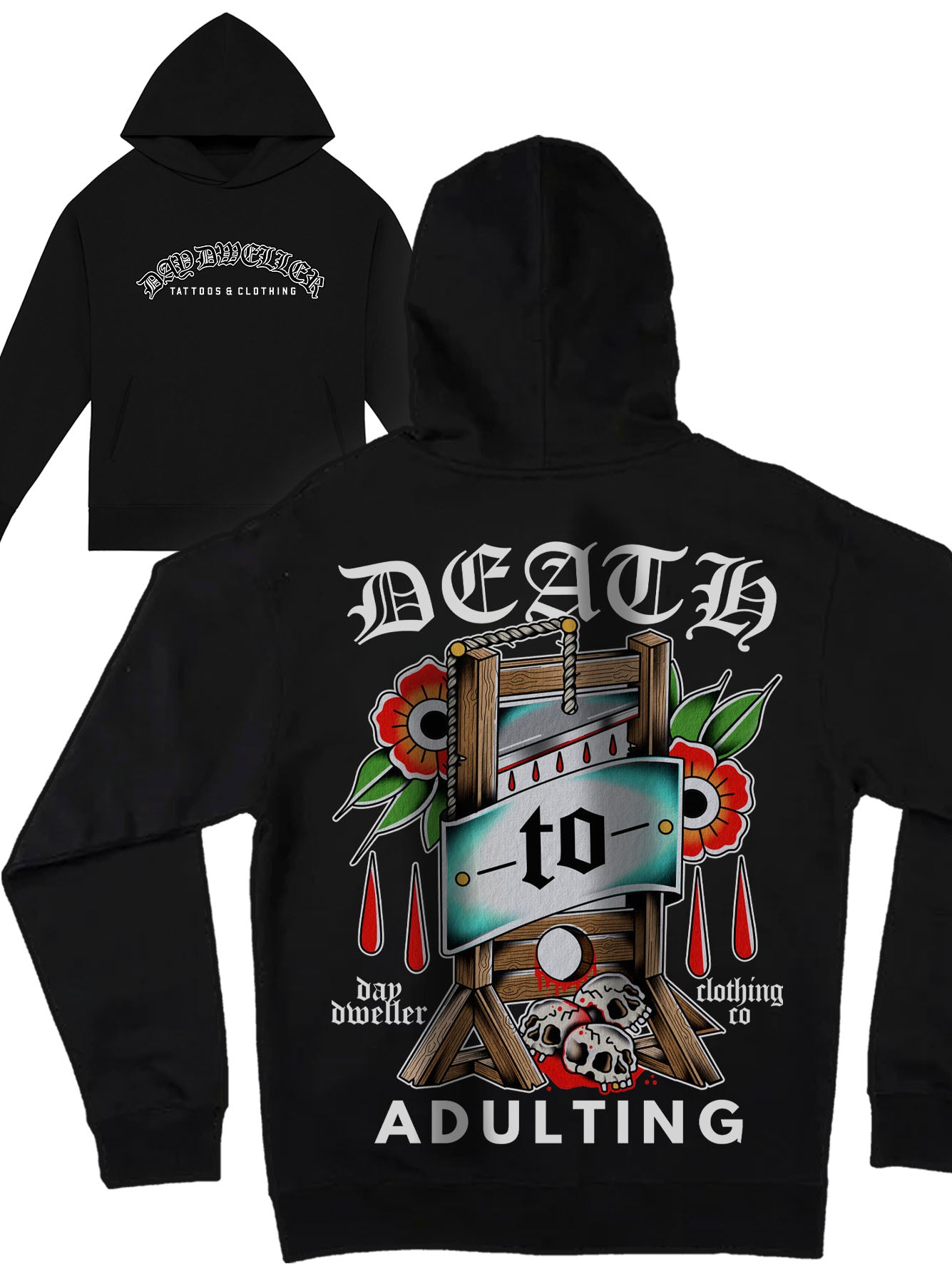 'Death To Adulting' Heavyweight Hoodie
