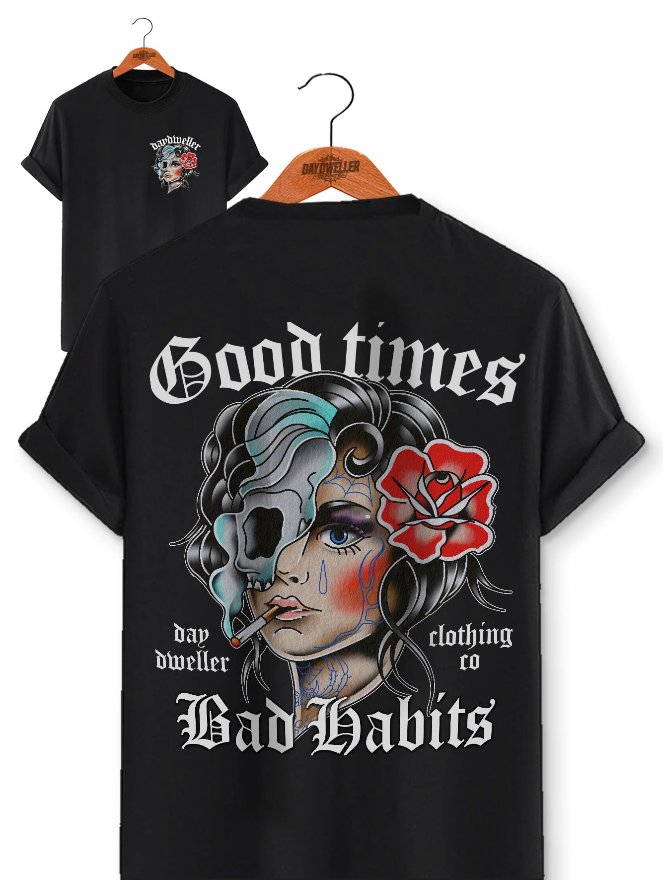 'Good Times, Bad Habits' Smoking Girl Tee