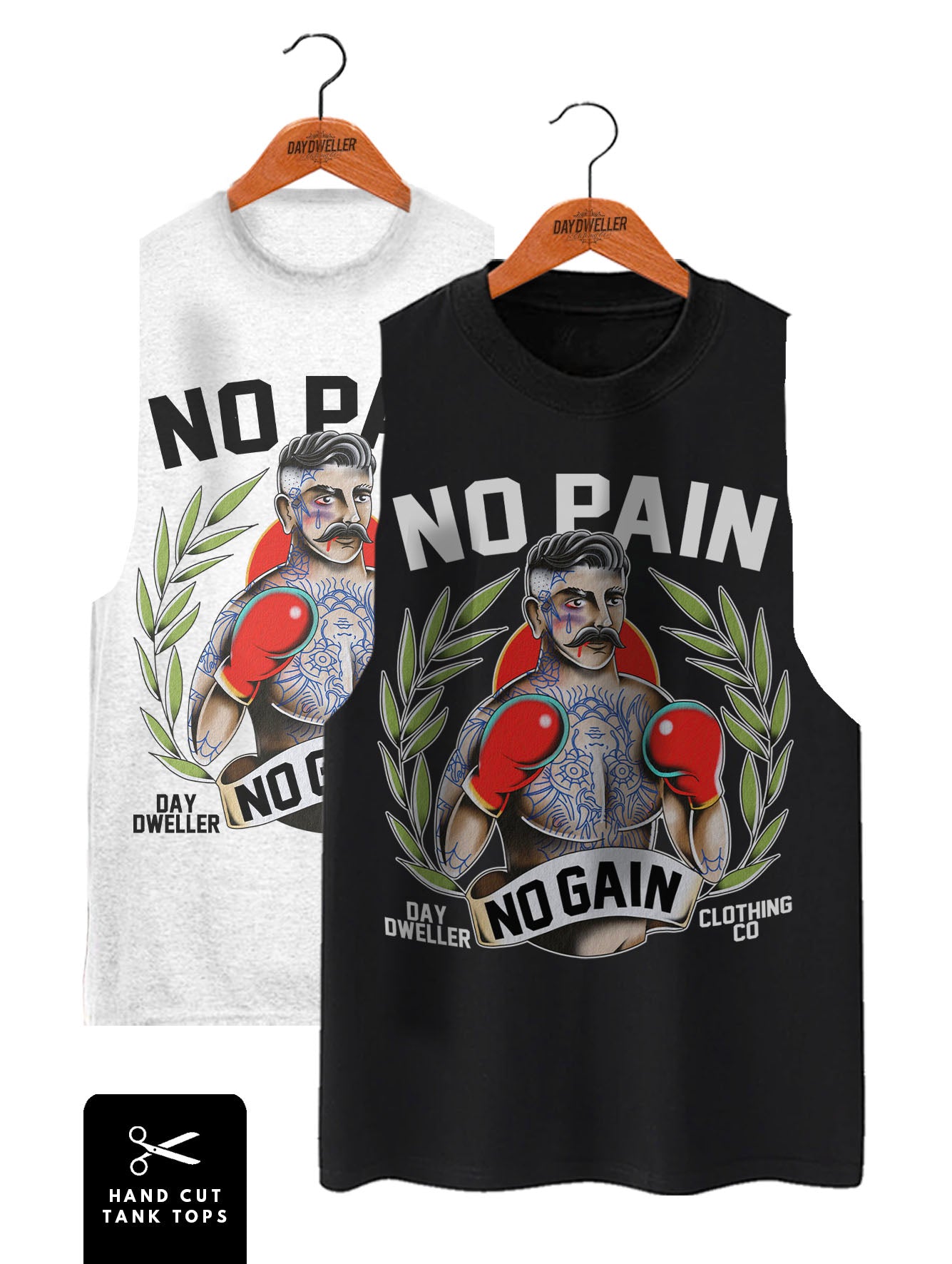 'No Pain, No Gain' Male Boxer Tank Top