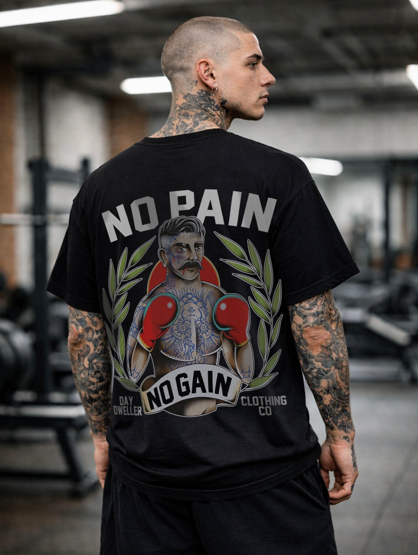 No Pain, No Gain Male Boxer Tee