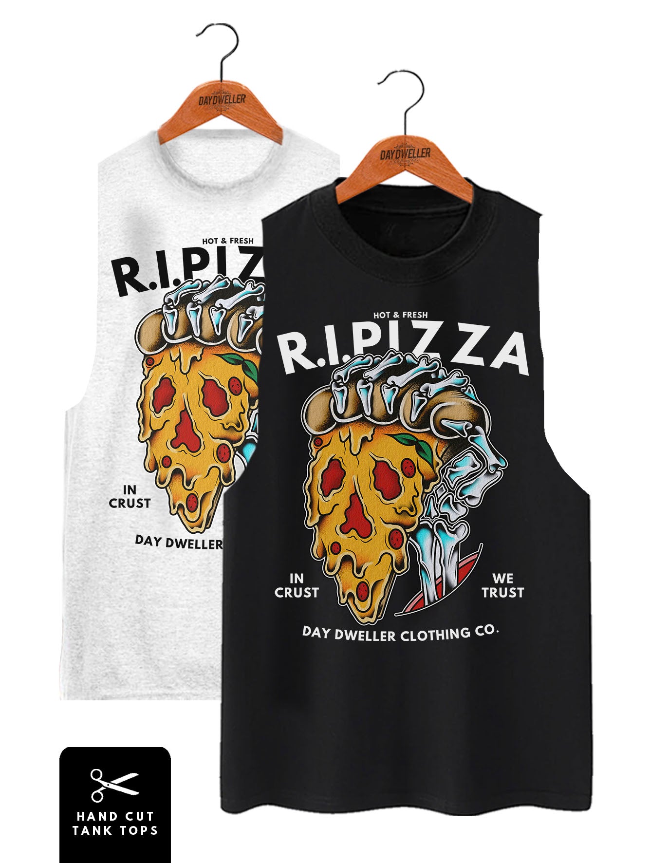 'R.I.Pizza' Black Tank