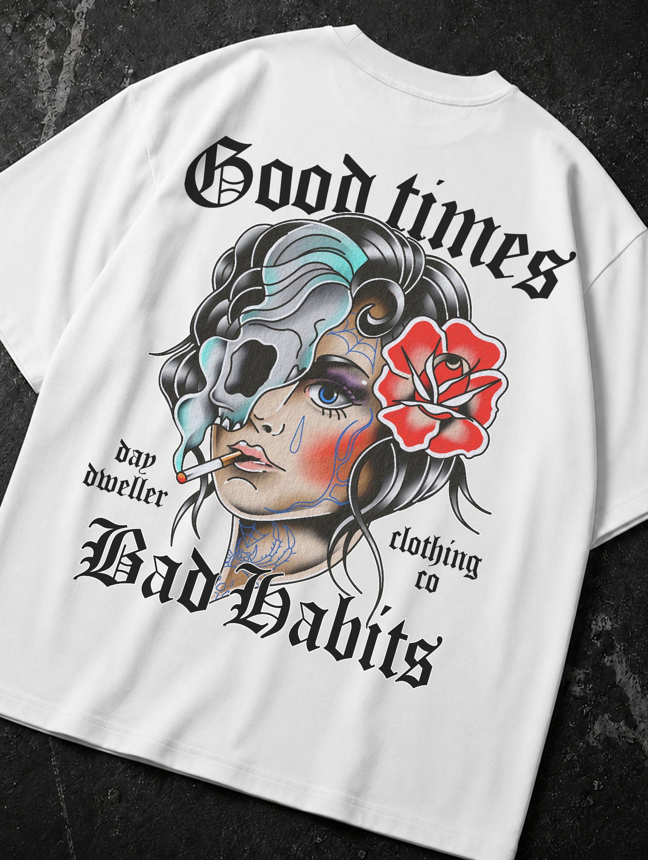 'Good Times, Bad Habits' Smoking Girl Tee
