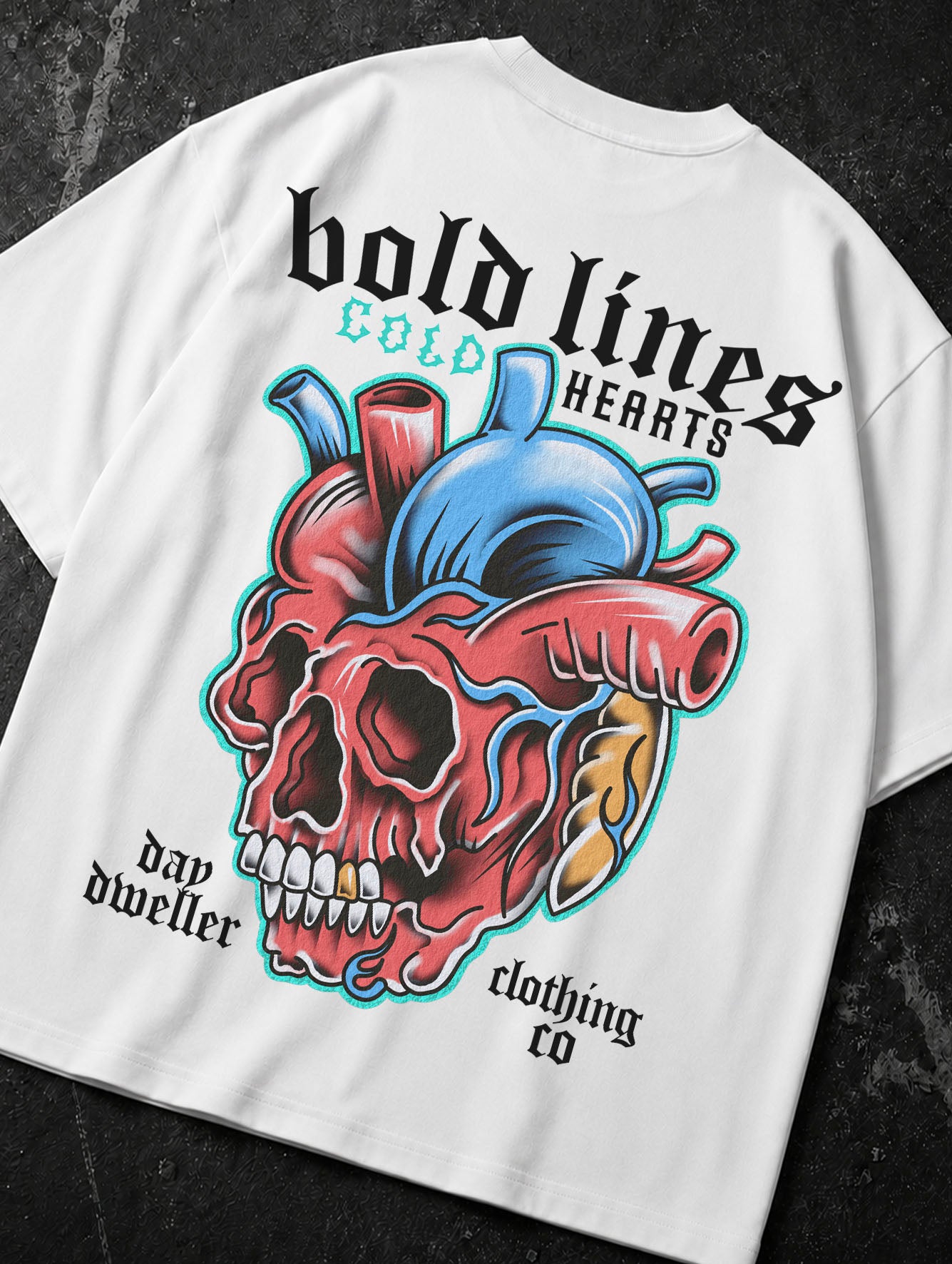 'Bold Lines, Cold Hearts' Black Tee