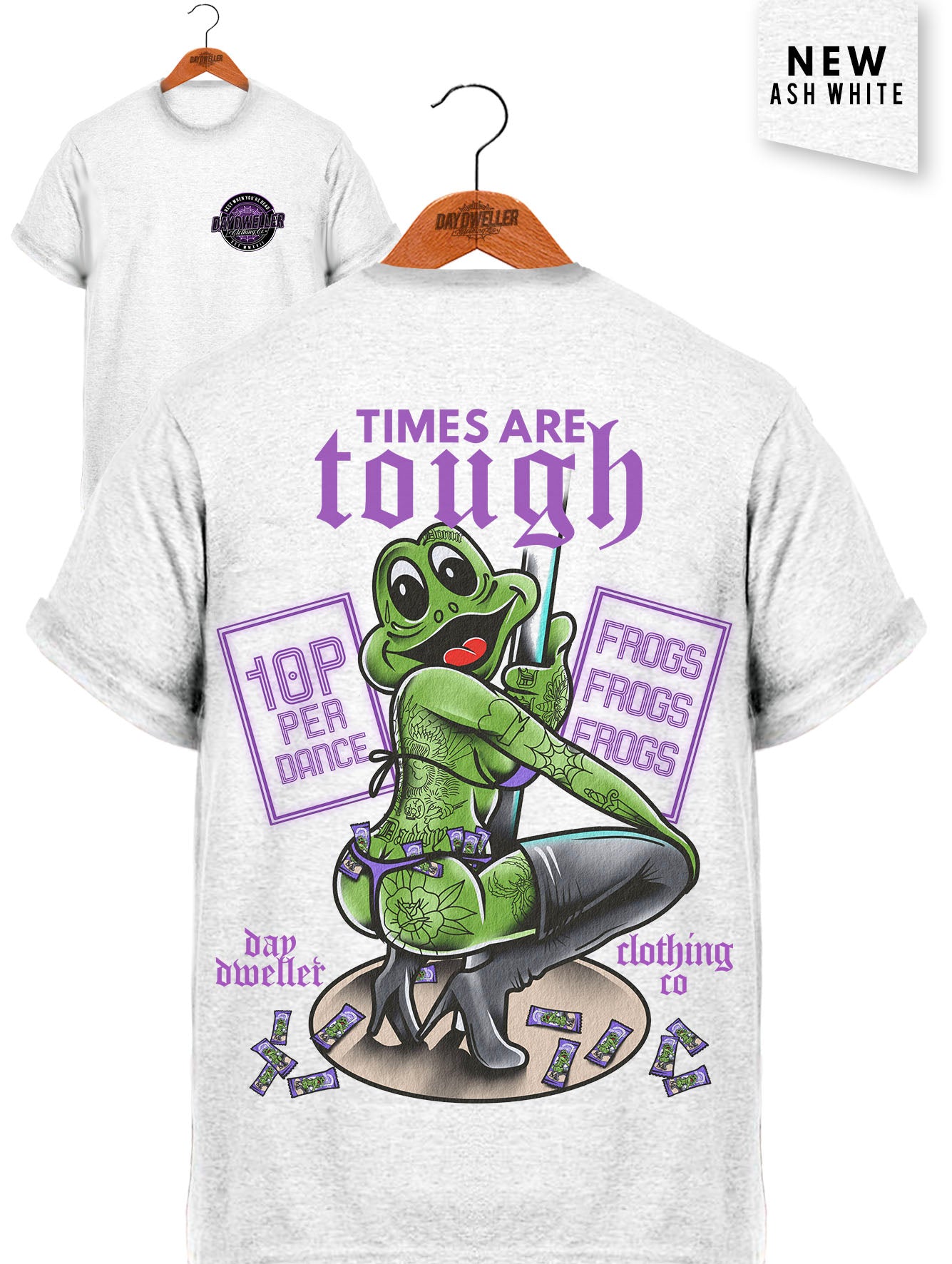 'Times Are Tough' Ash White Tee