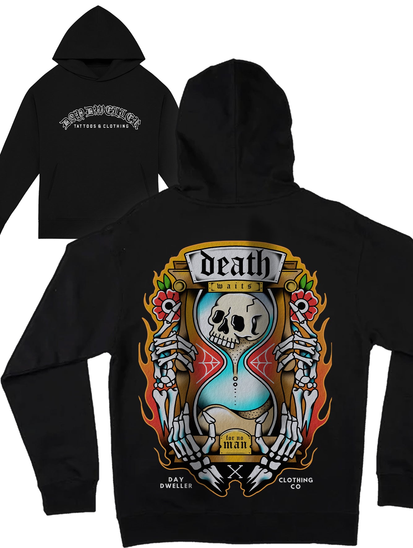 'Death Waits For No Man' Heavyweight Hoodie