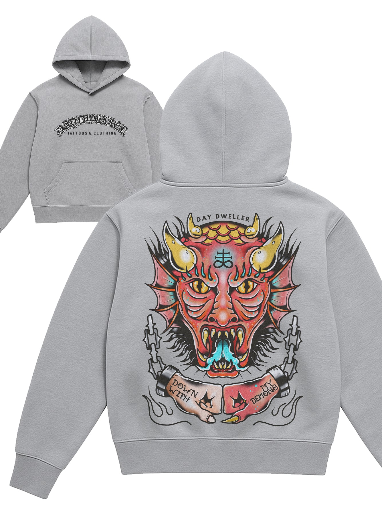 'Down With My Demons' Grey Hoodie