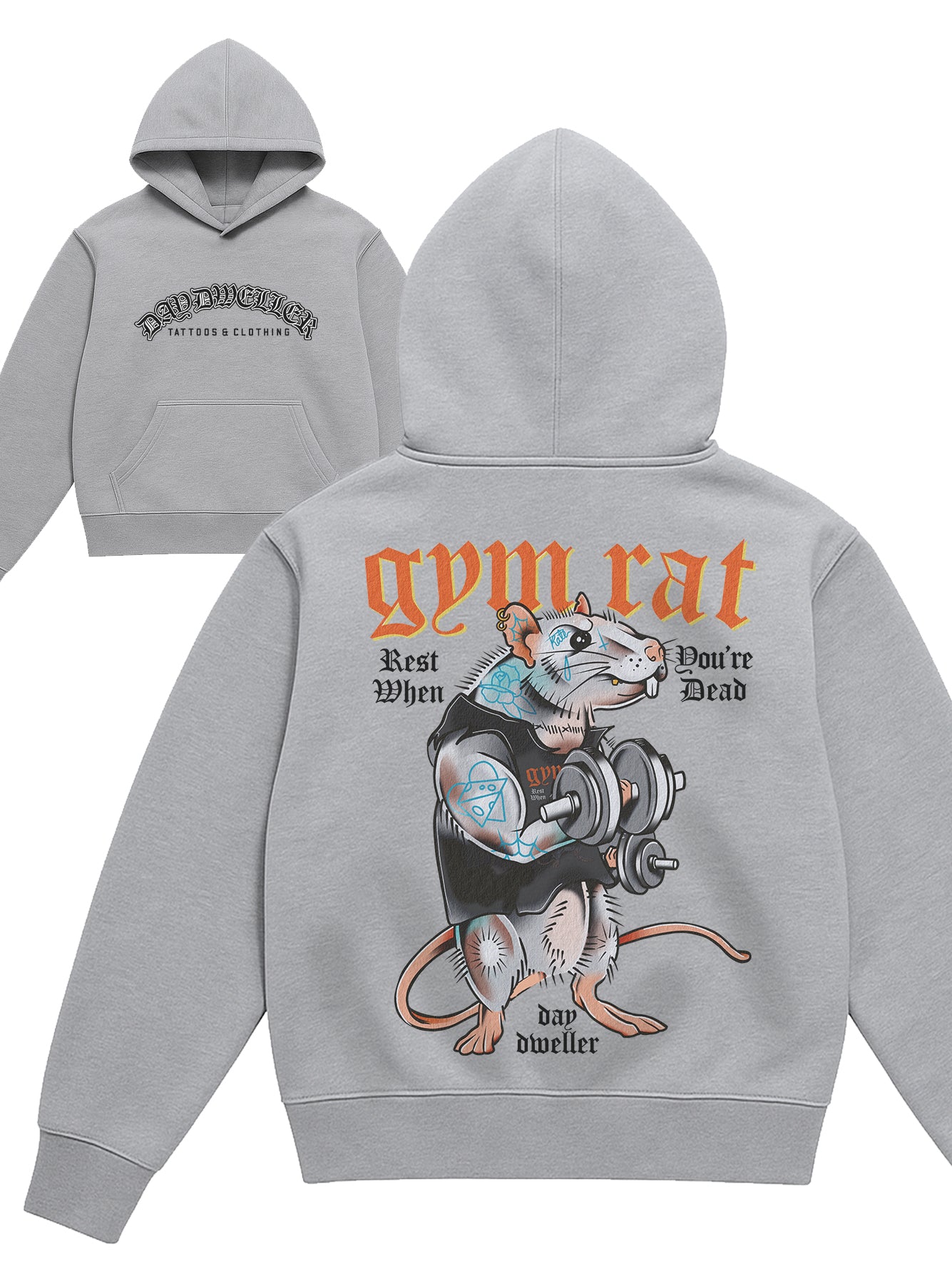 'Gym Rat' Grey Hoodie