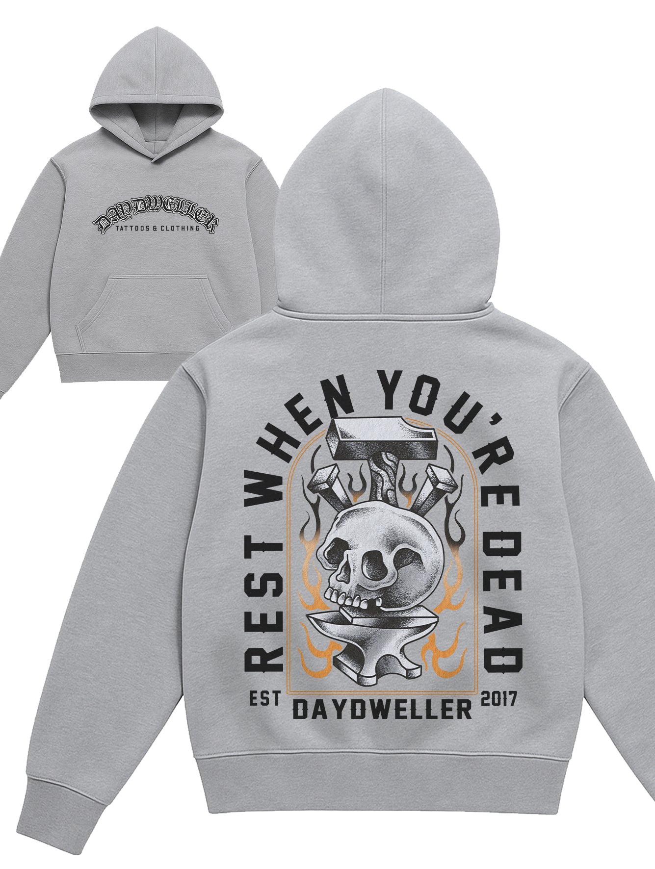 'Rest When You're Dead' Grey Hoodie