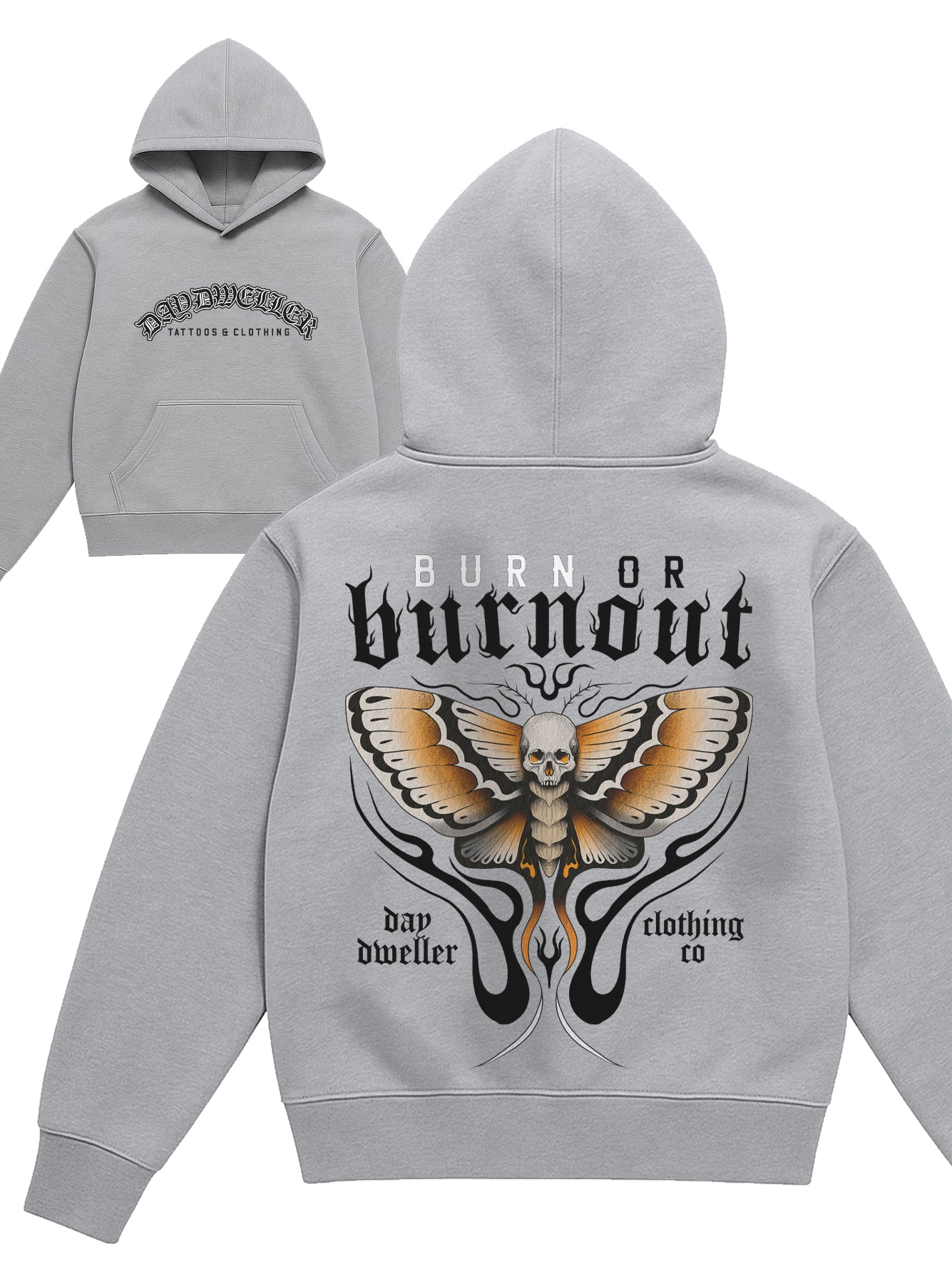 'Burn or Burnout' Grey Hoodie
