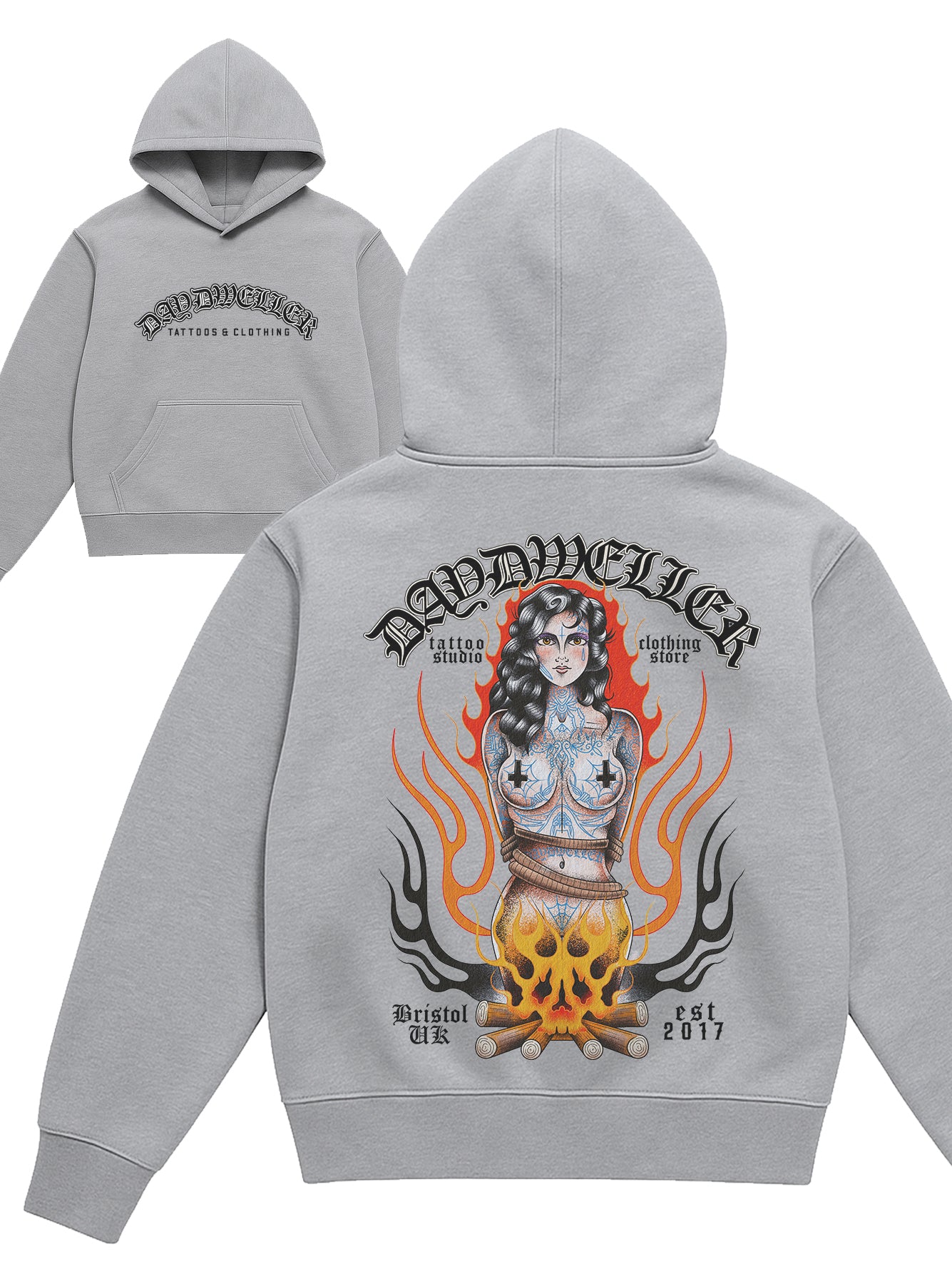 'Burn The Witch' Grey Hoodie