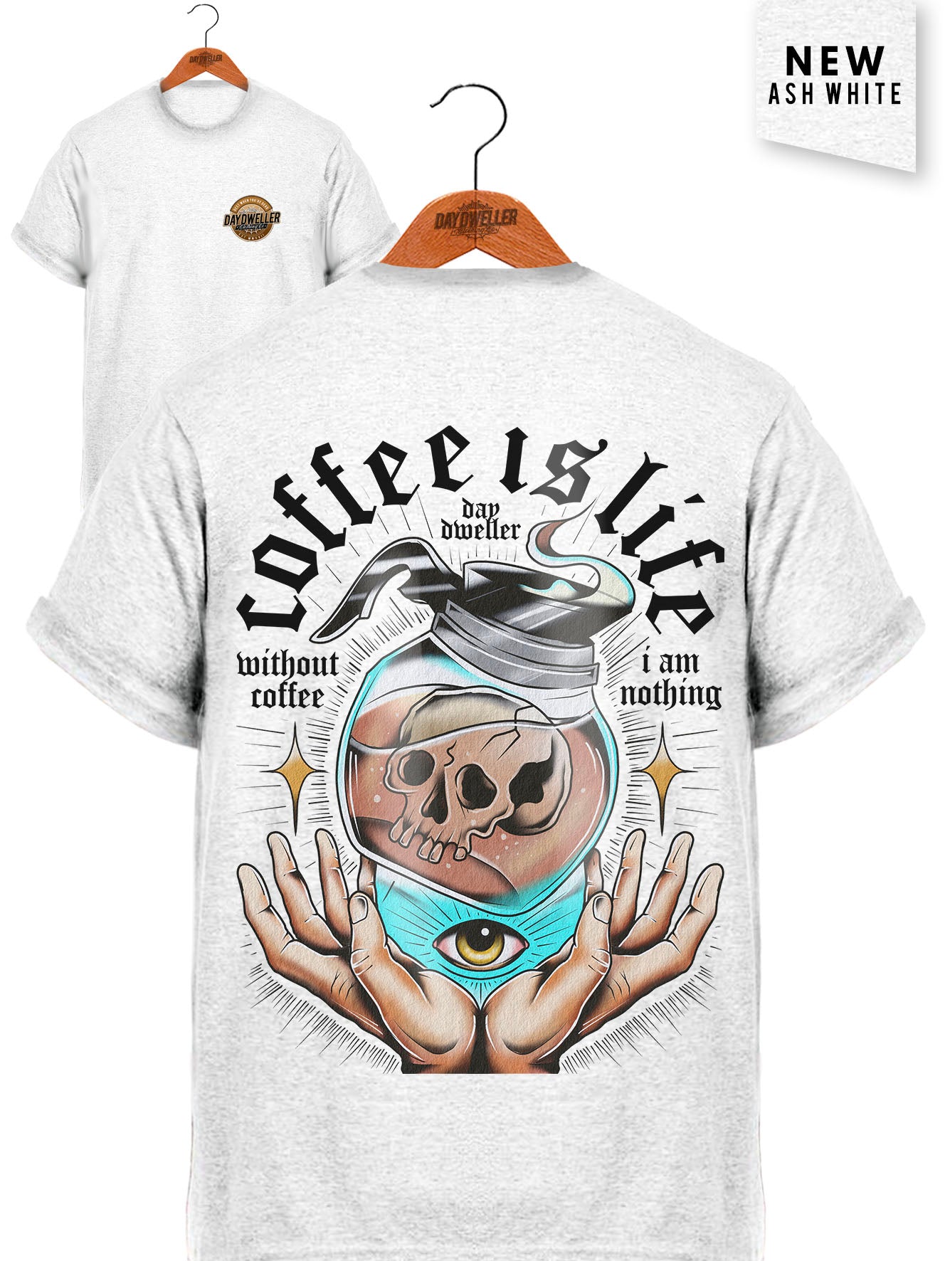 'Coffee is Life' Ash White Tee
