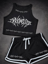 'DDW Barb' Crop Top & Booty Short Set