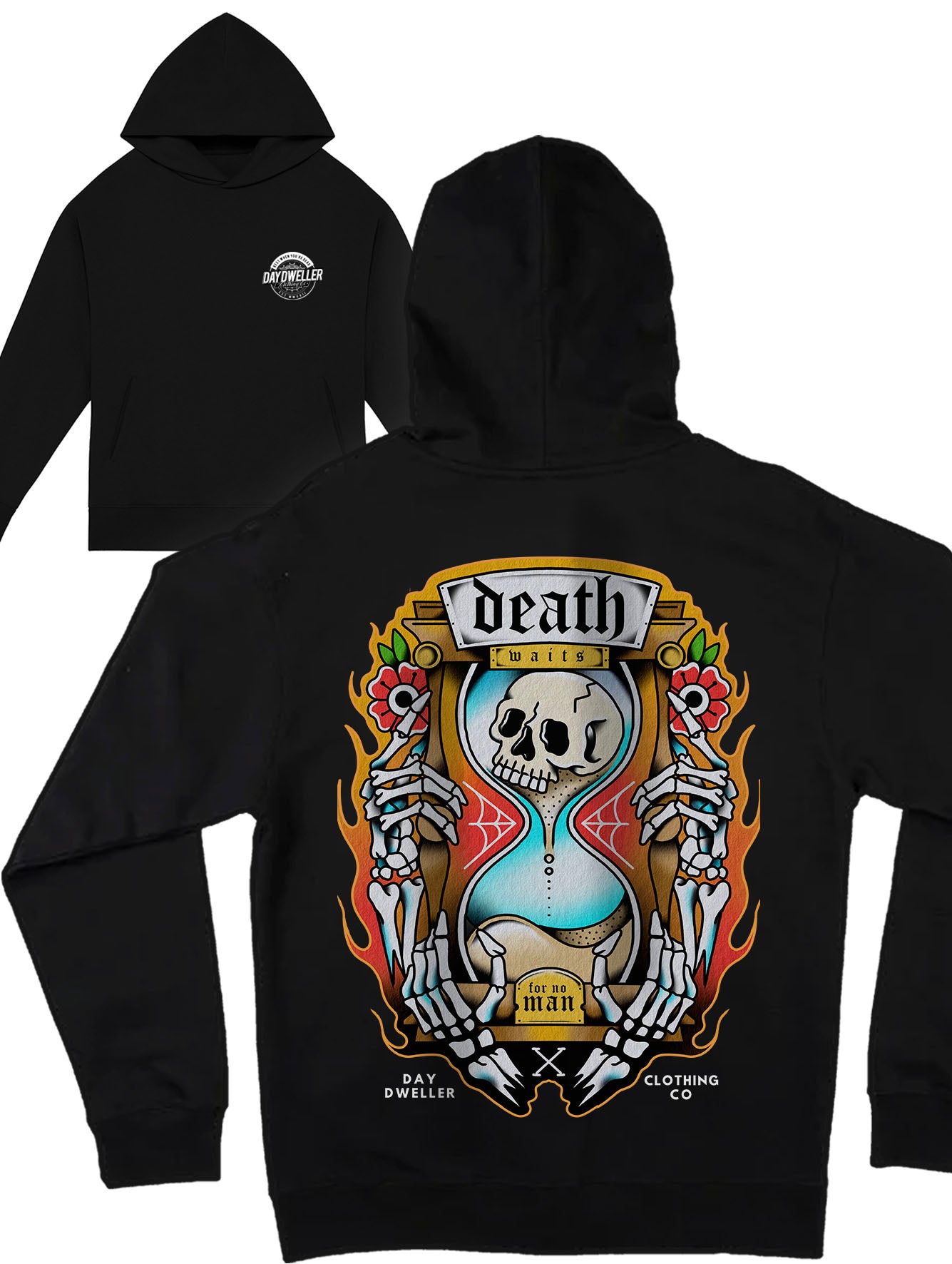 'Death Waits For No Man' Heavyweight Hoodie
