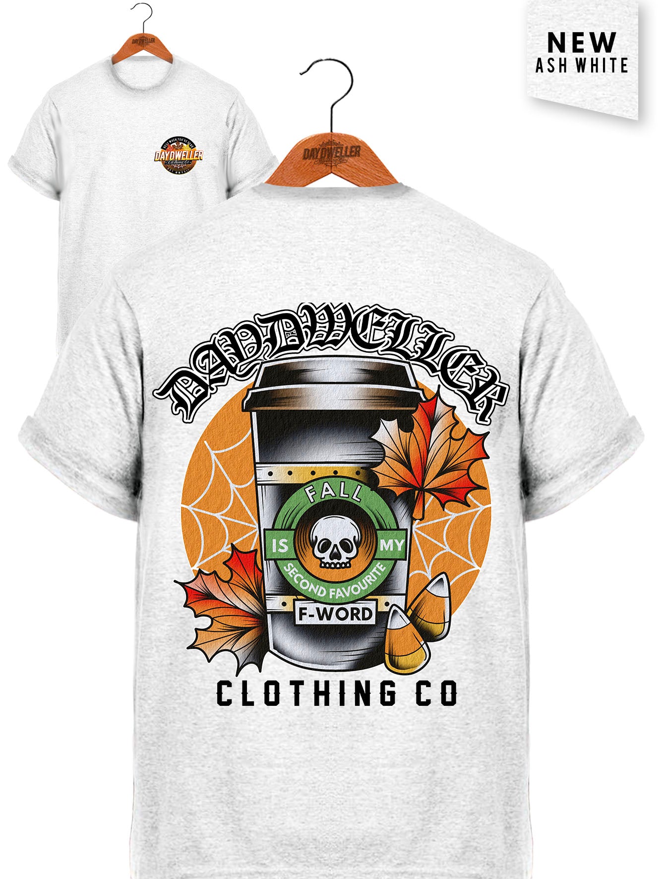 'Fall is My Second Favourite F-Word' Ash White Tee