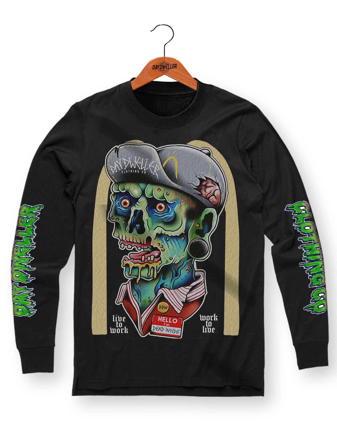 'Live To Work' Long Sleeve Tee