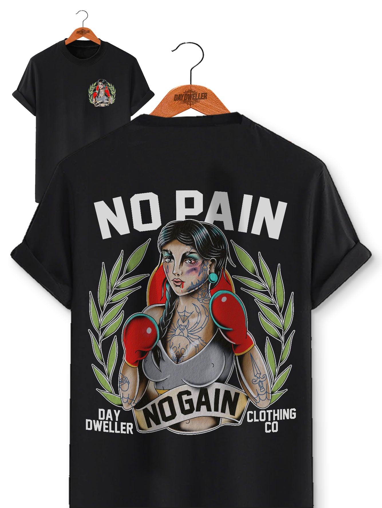'No Pain, No Gain' Female Boxer Tee