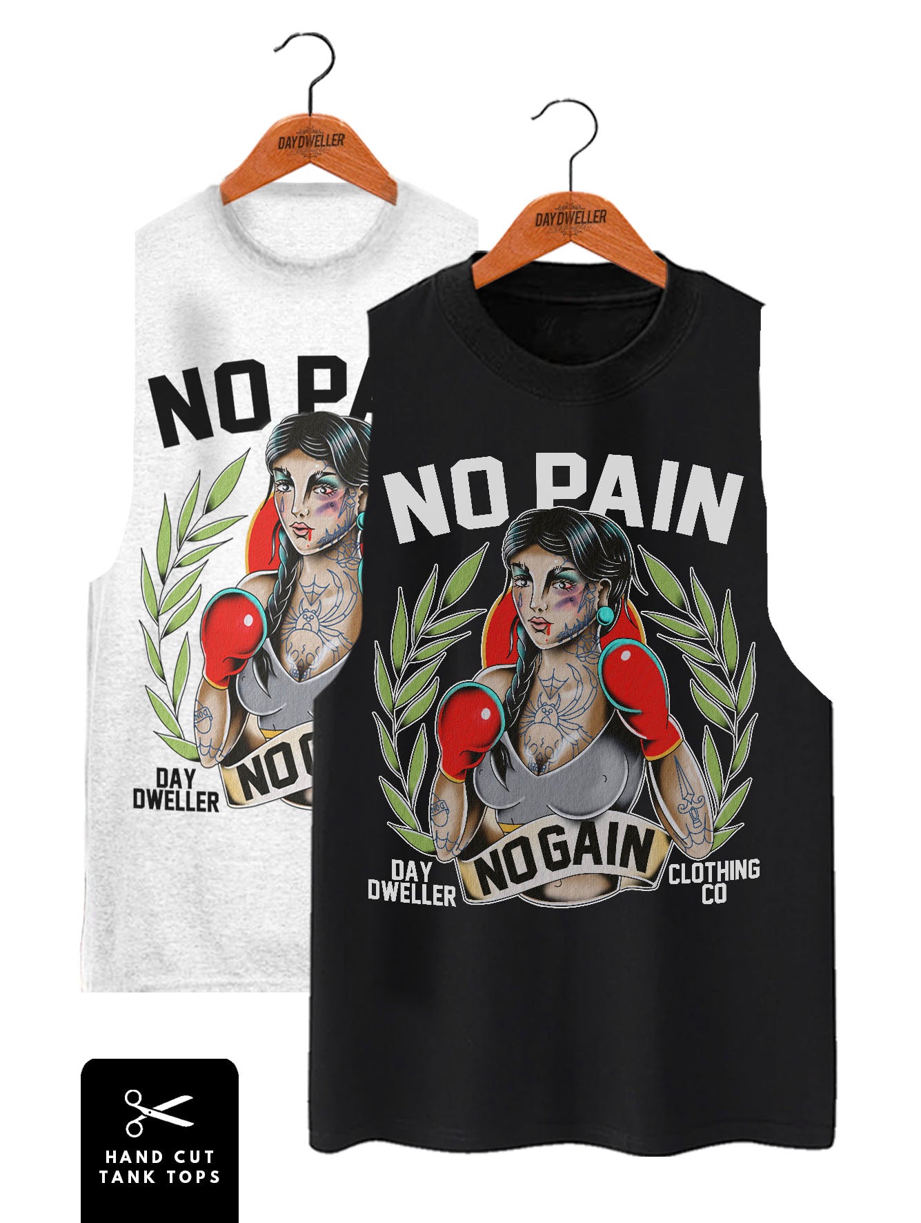 'No Pain, No Gain' Female Boxer Tank Top