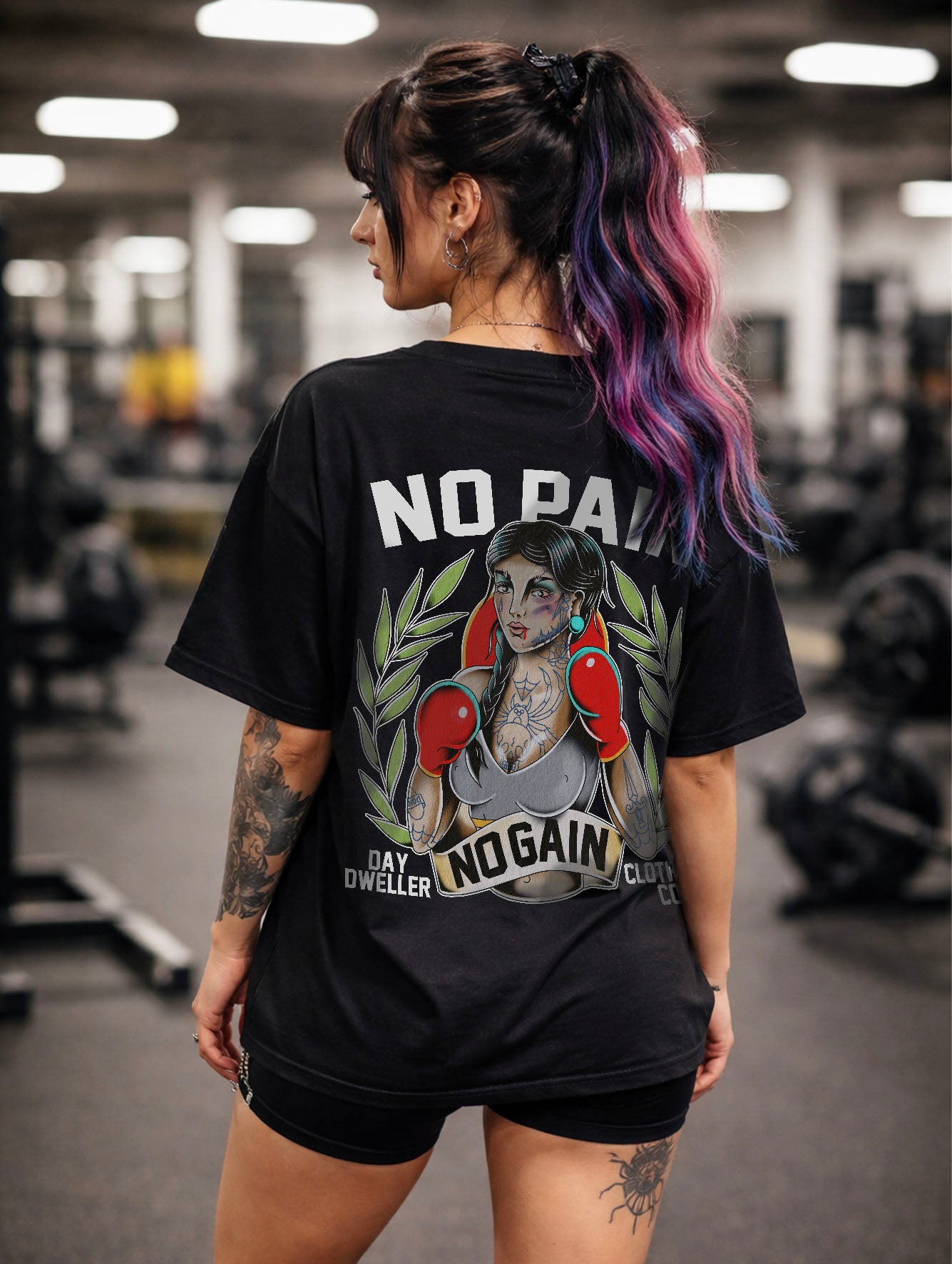 'No Pain, No Gain' Female Boxer Tee
