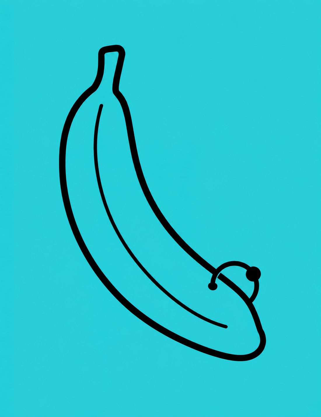 Anatomical illustration showing reverse Prince Albert piercing placement