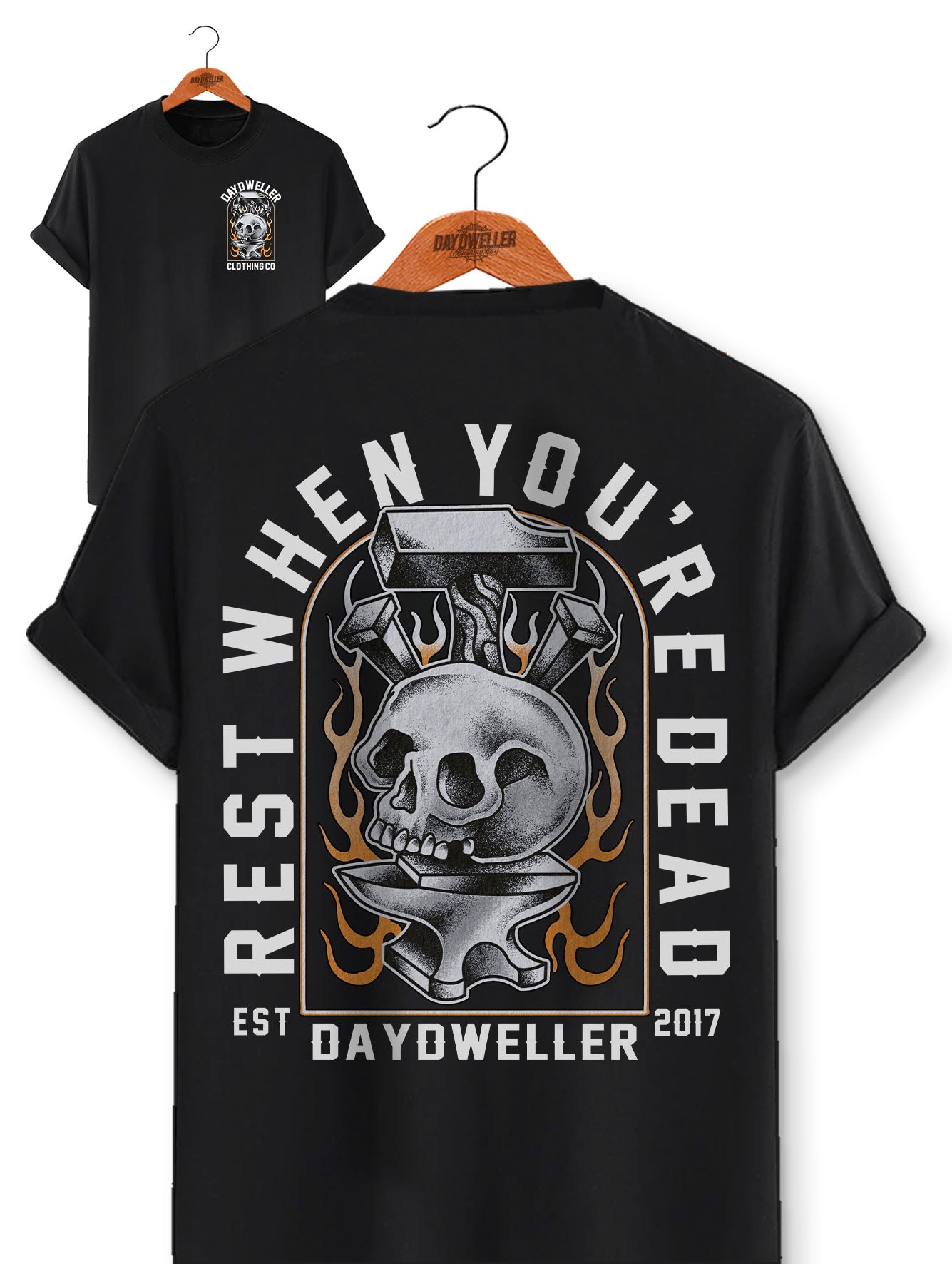 'Rest When You're Dead' Ash White Tee