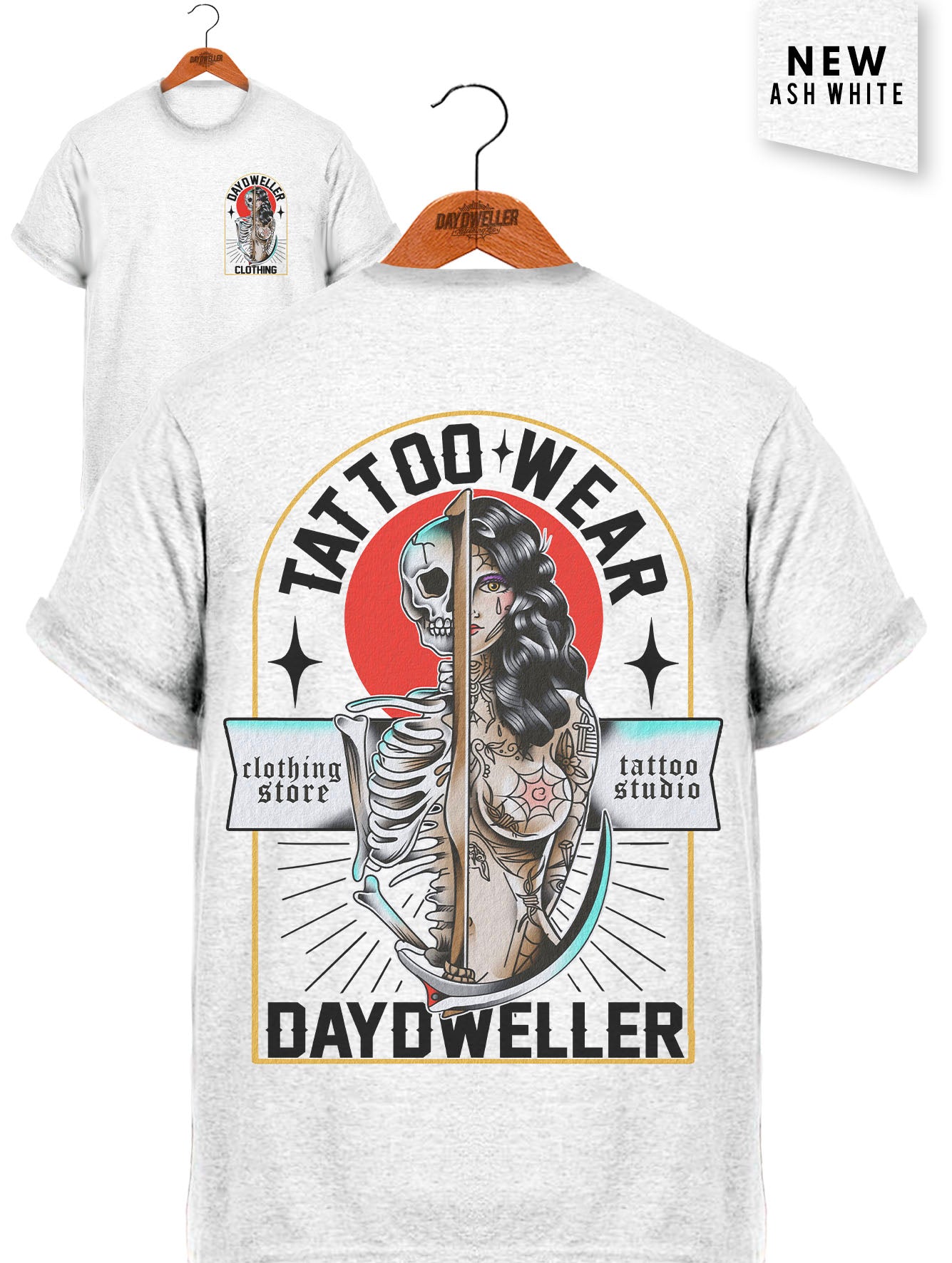 'Scythe Girl' Ash White Tee