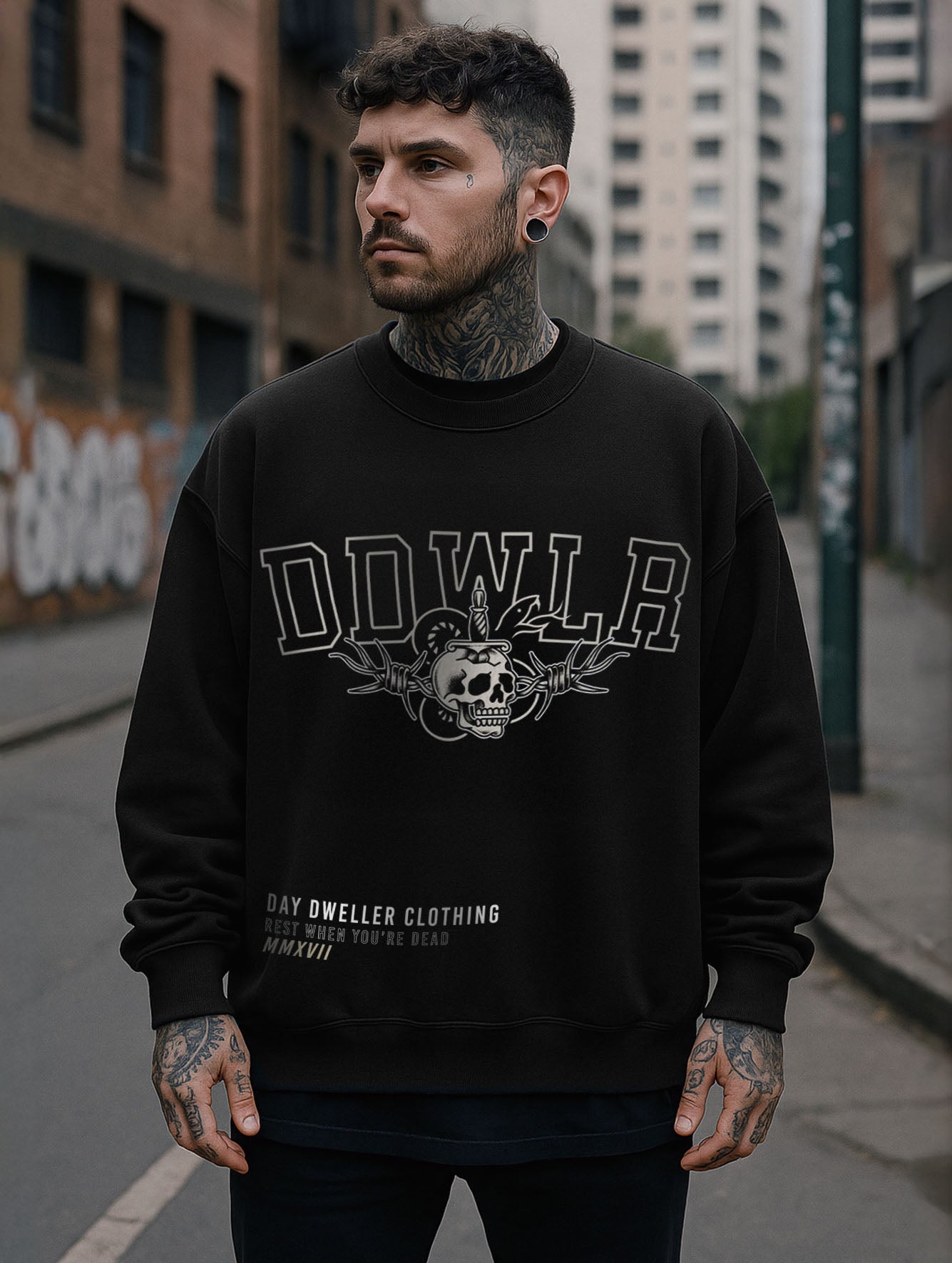 'Skull Barb' Crewneck Sweatshirt