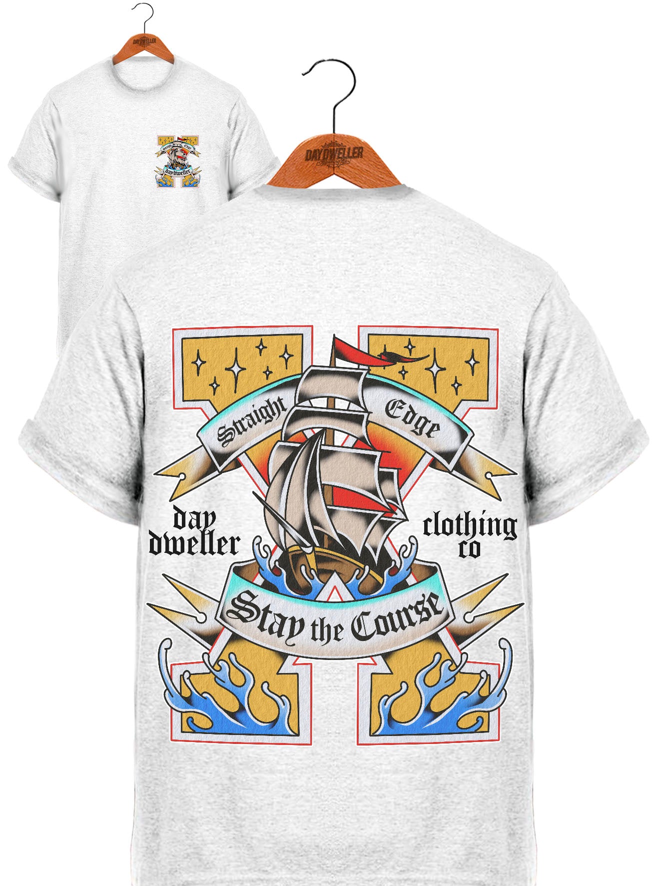 'Stay The Course' Ash White Tee