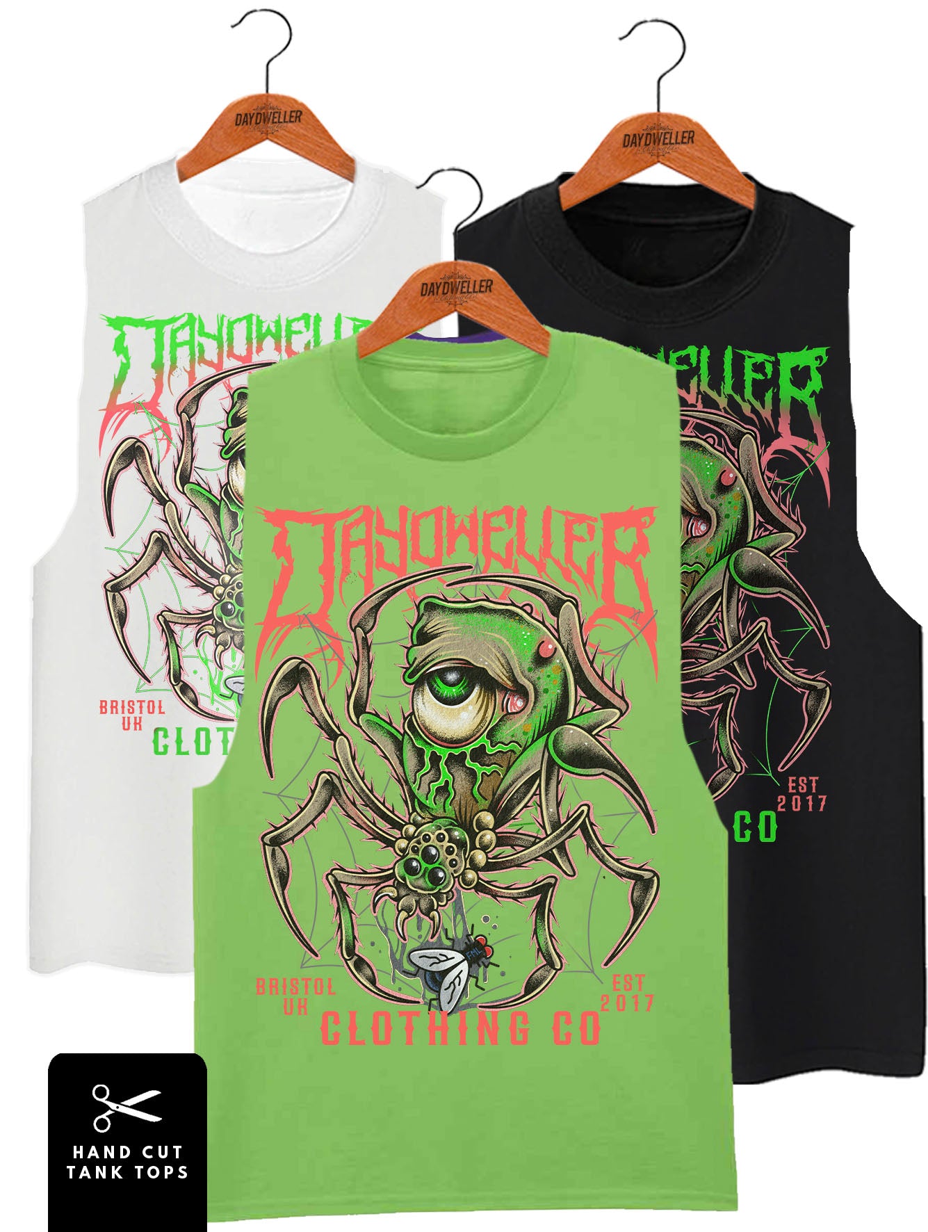 CLEARANCE Green 'Toxic Spider' Tank Top