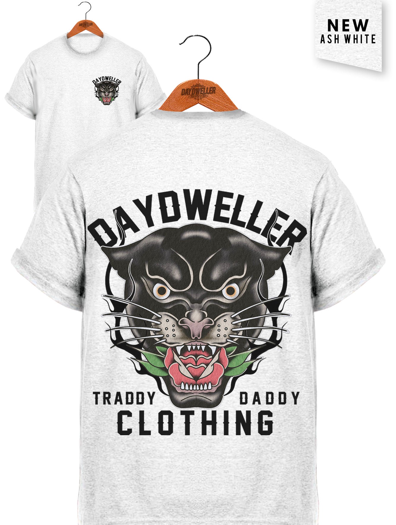 'Traddy Daddy' Ash White Tee