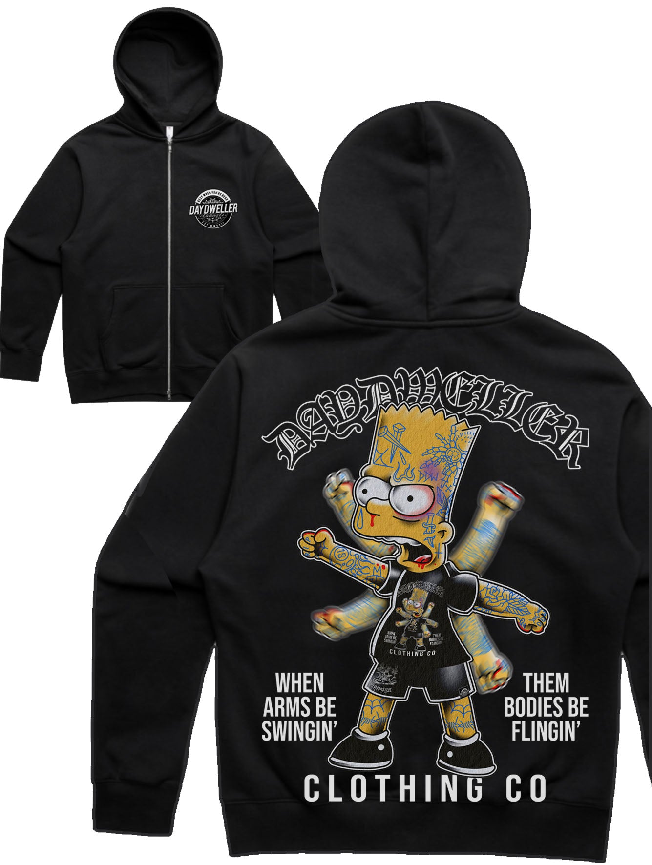 'When Arms Be Swingin' Heavy Zipper Hoodie