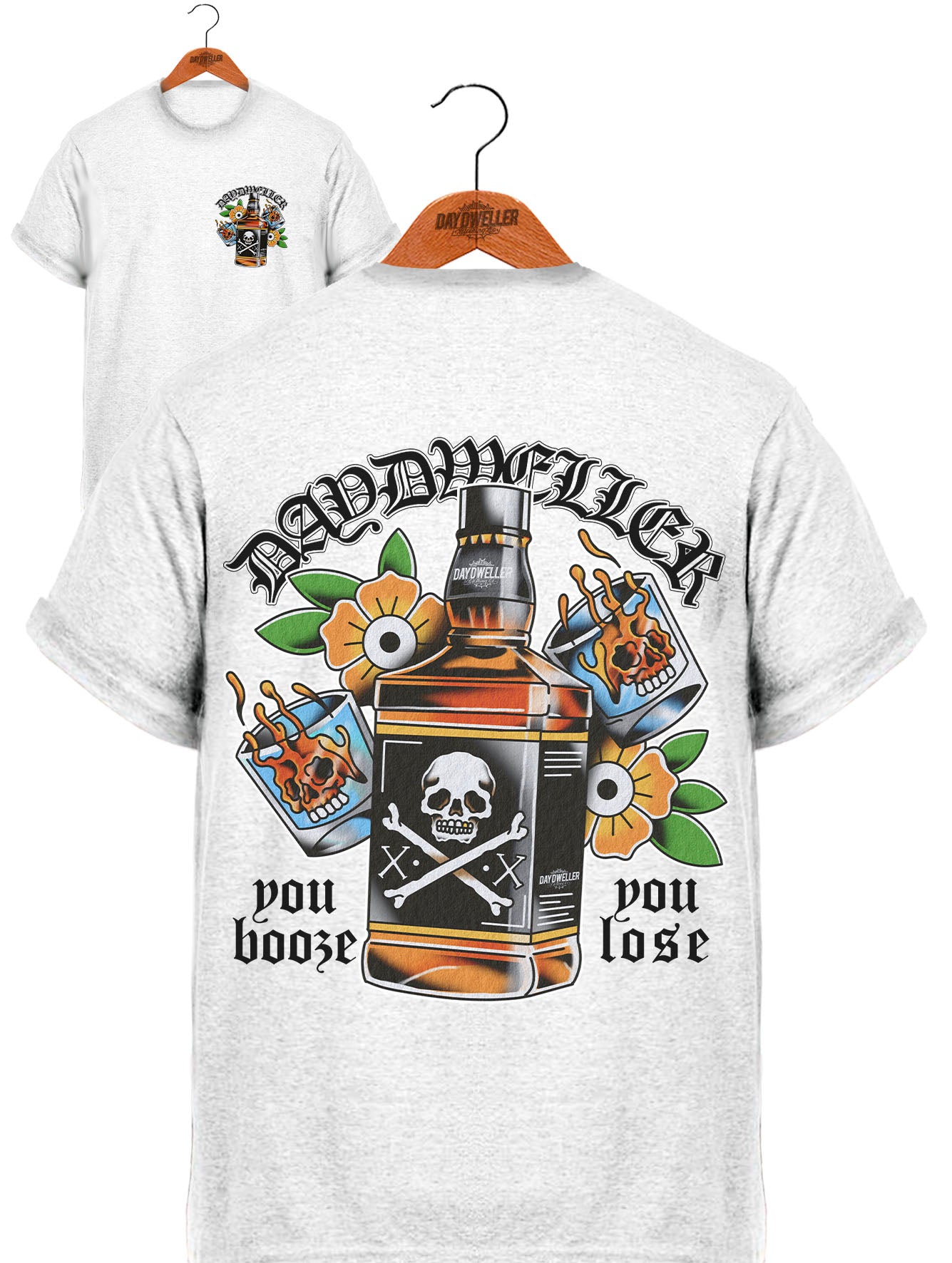 'You Booze, You Lose' Ash White Tee