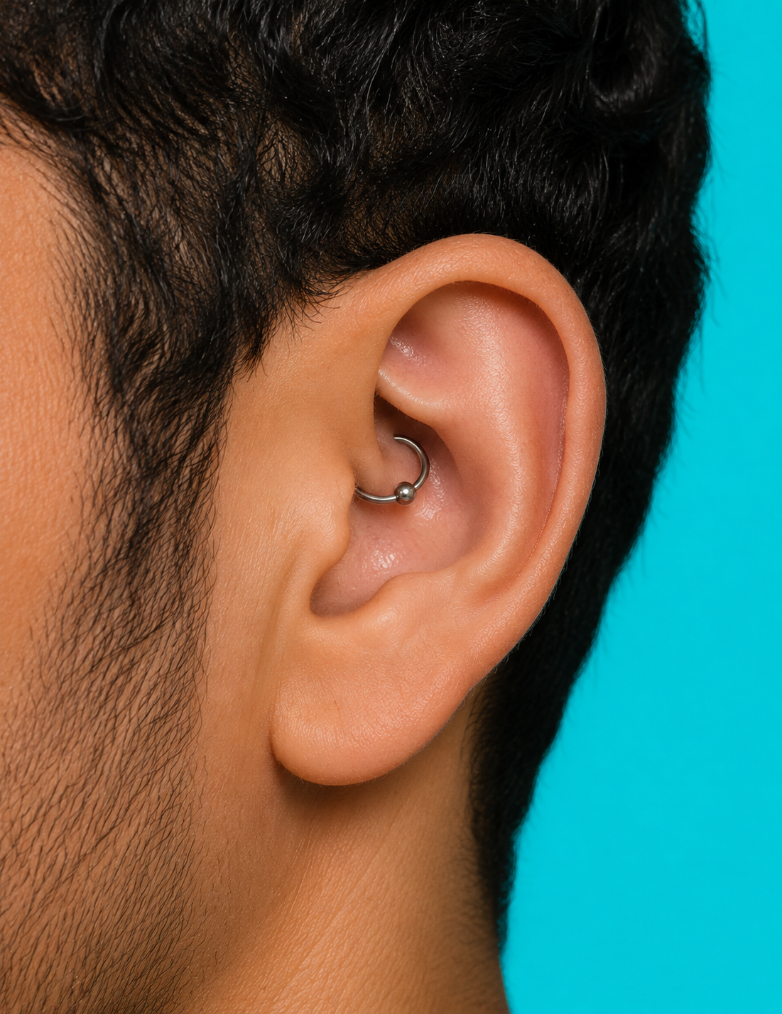 Daith ear piercing at Day Dweller Studios Bristol