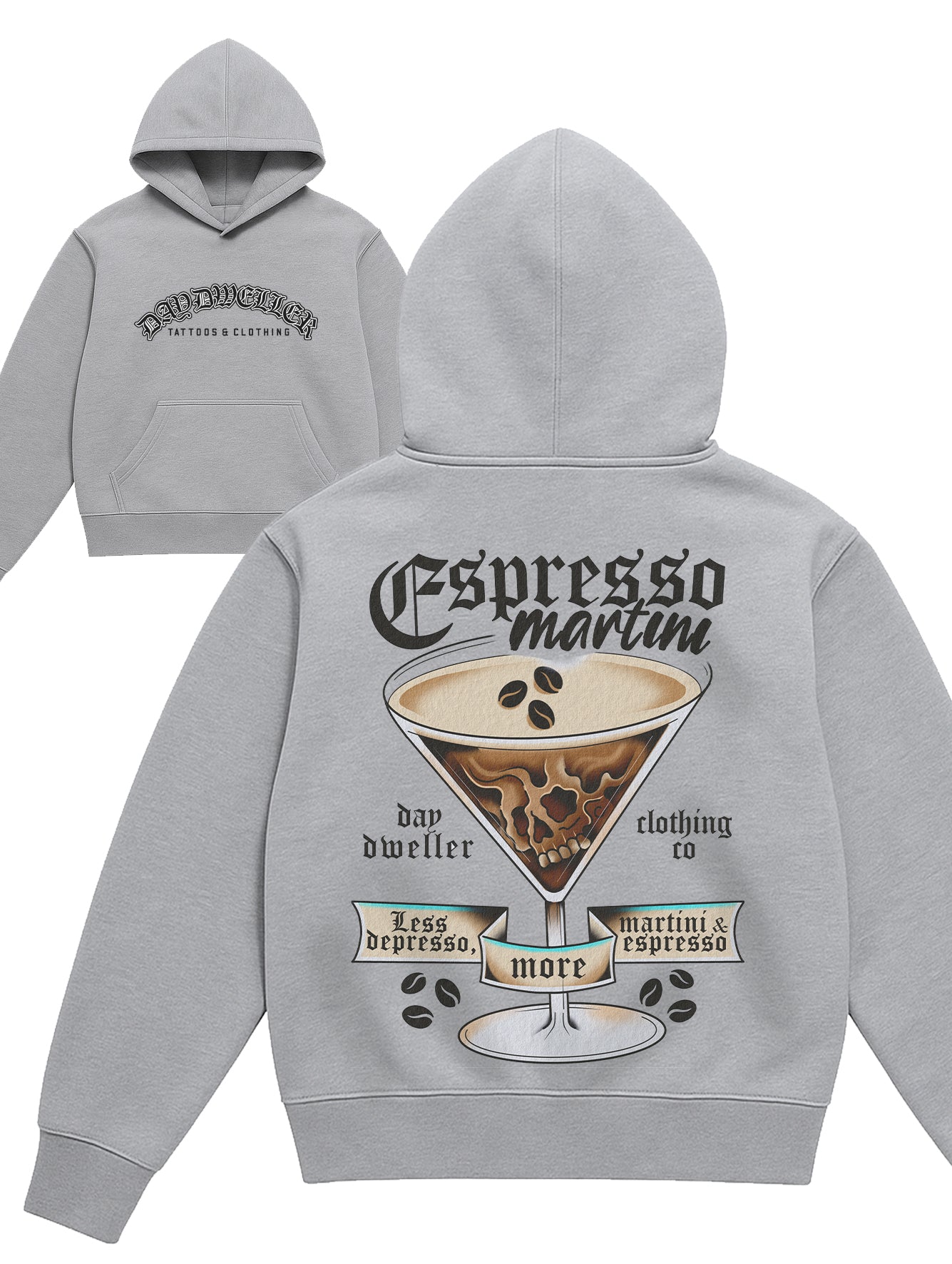 'Espresso Martini' Grey Hoodie