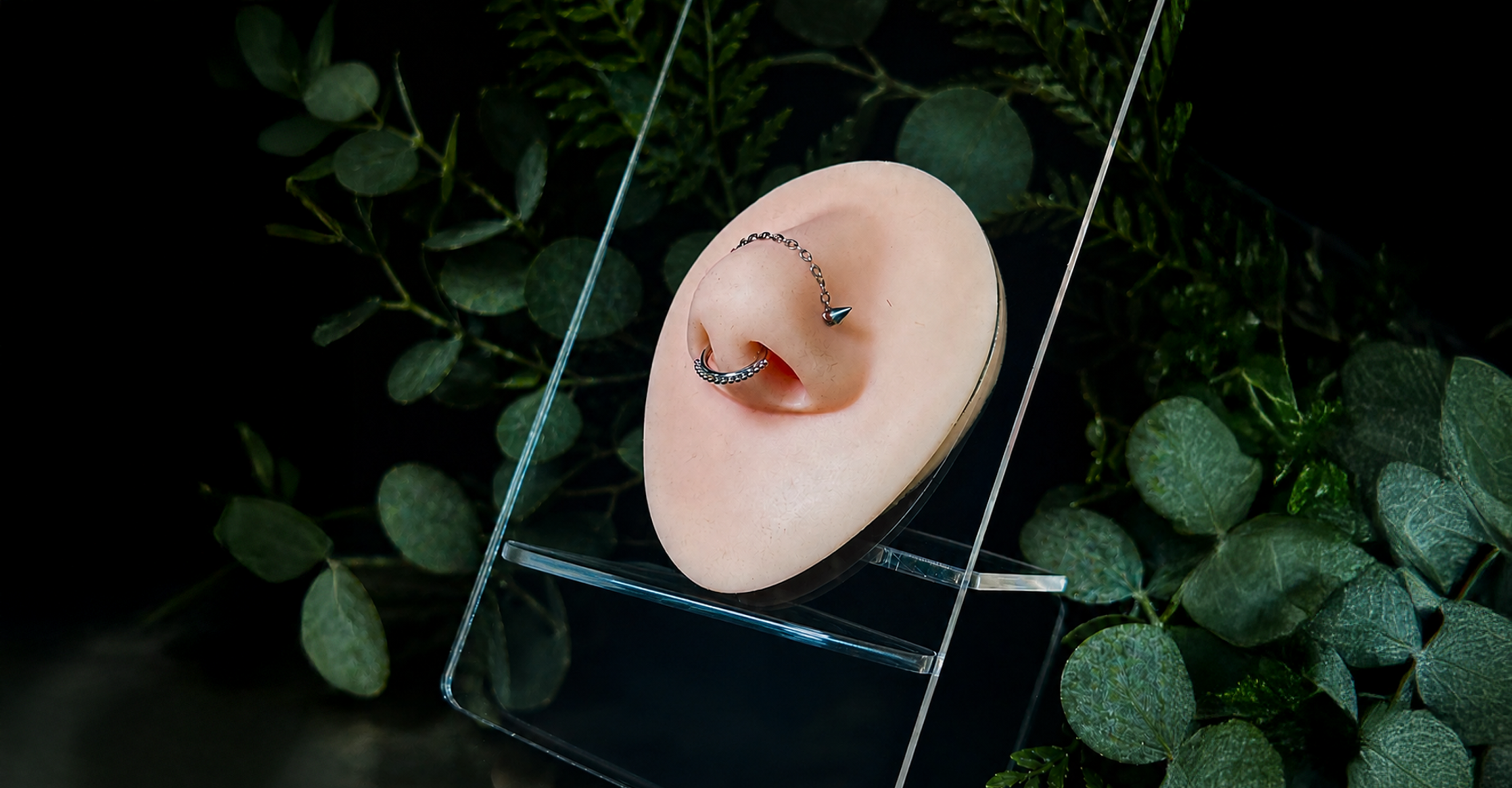 Nose piercing with titanium jewellery at Day Dweller Studios Bristol