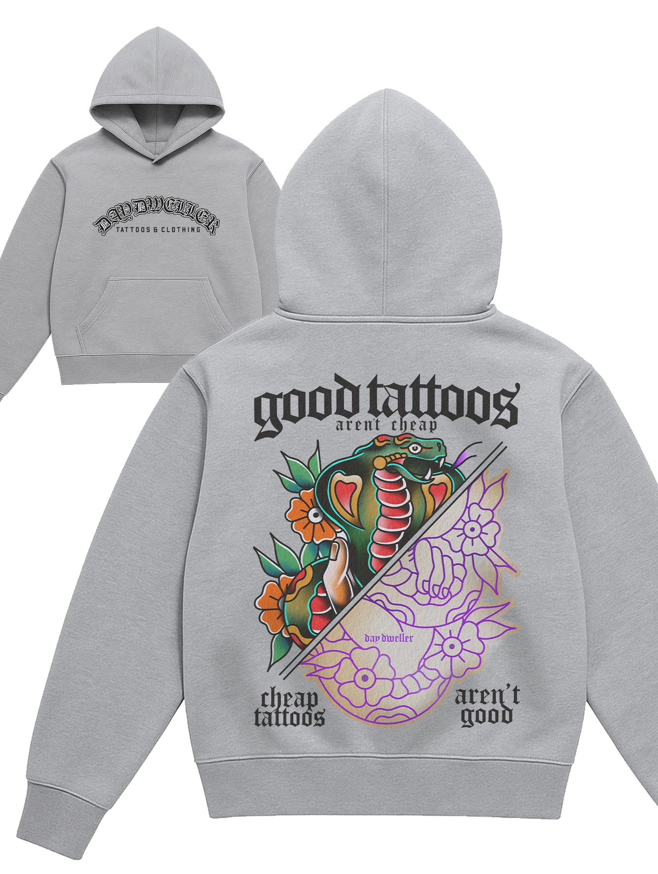 'Good Tattoos Aren't Cheap' Grey Hoodie