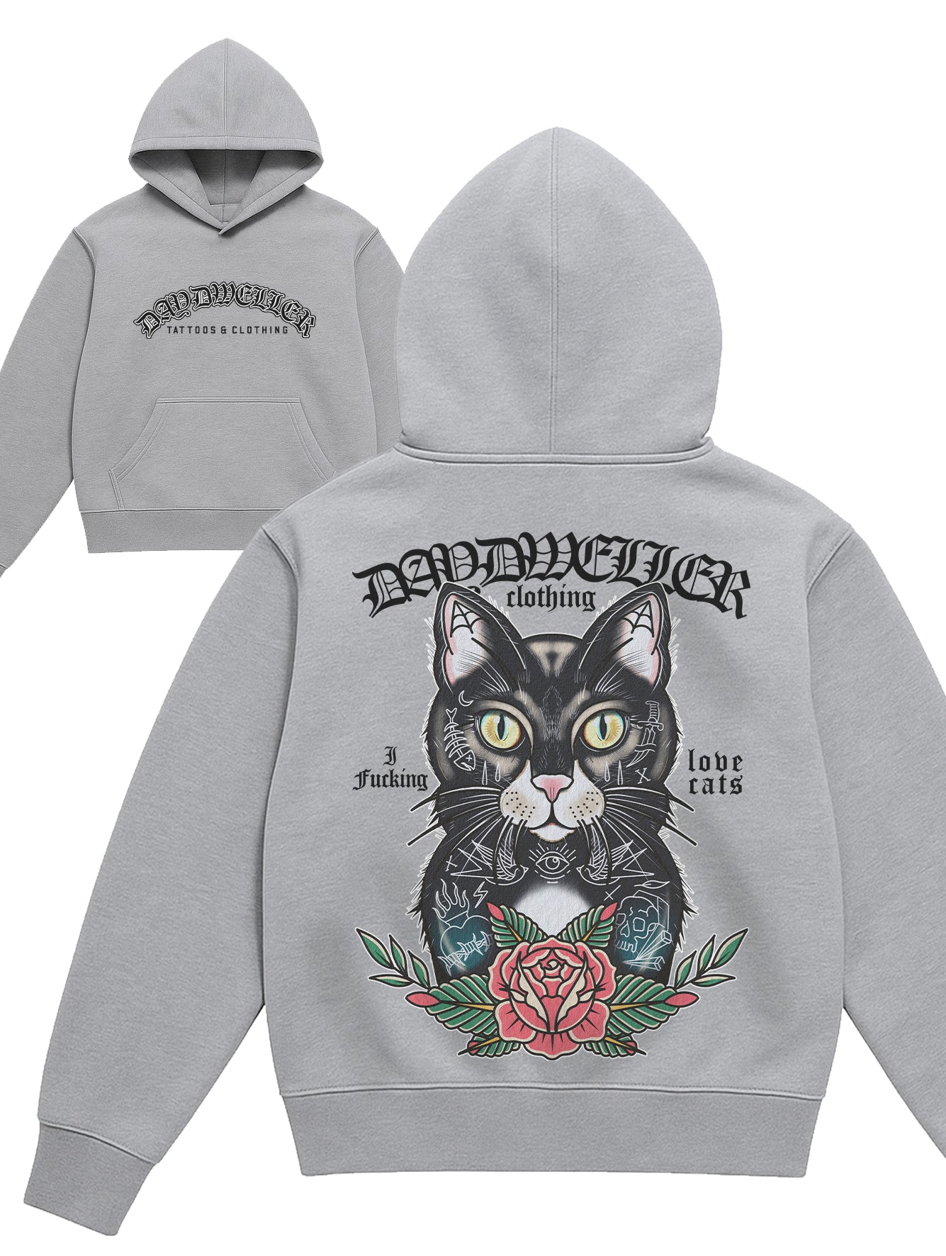 'I F*cking Love Cats' Grey Hoodie
