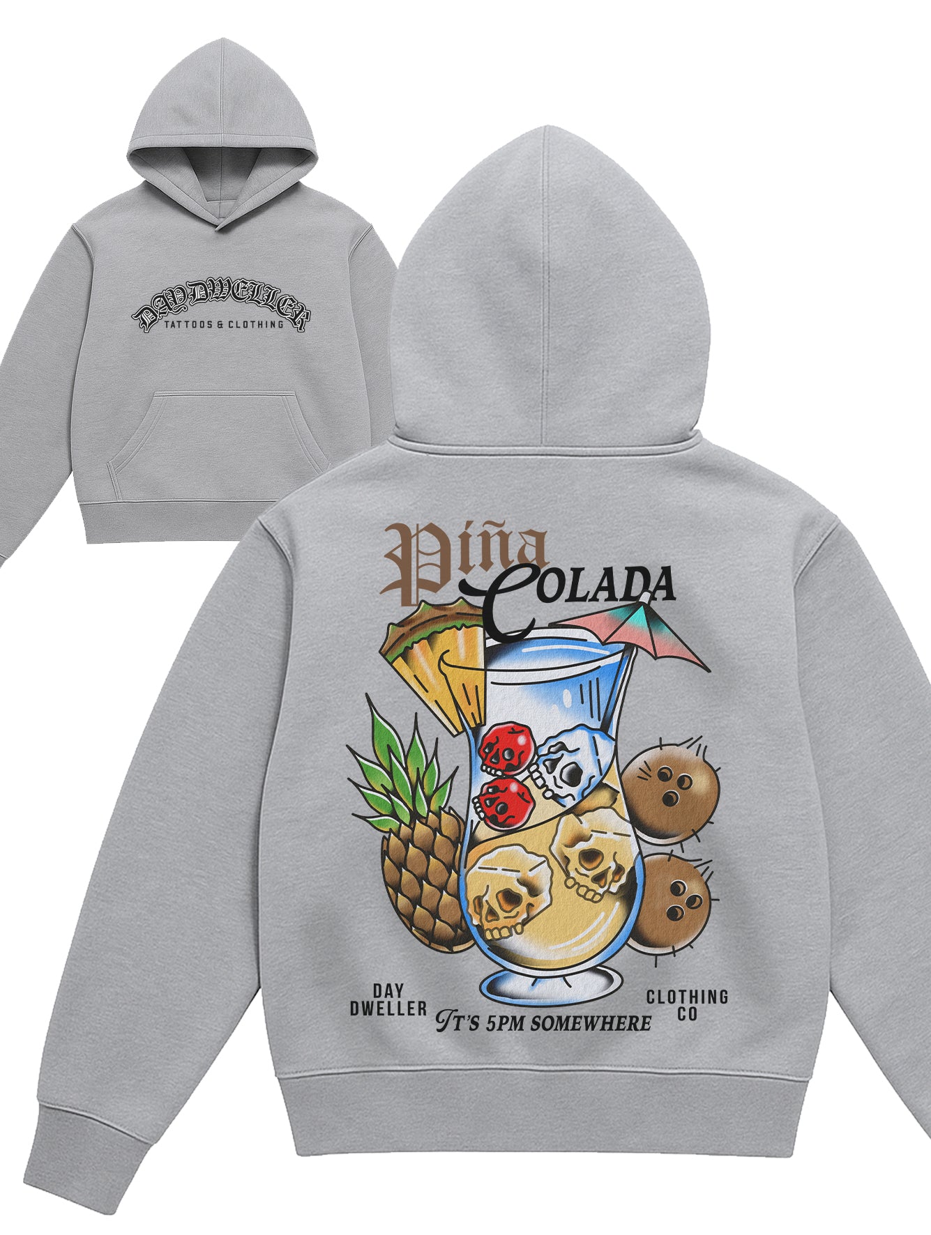 'Pina Colada' Grey Hoodie