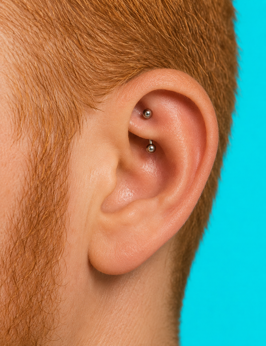 Rook ear piercing at Day Dweller Studios Bristol