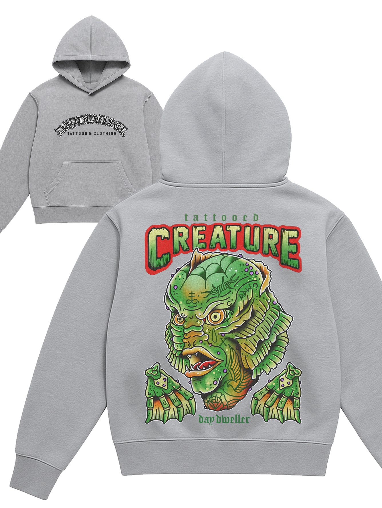 'Tattooed Creature' Grey Hoodie