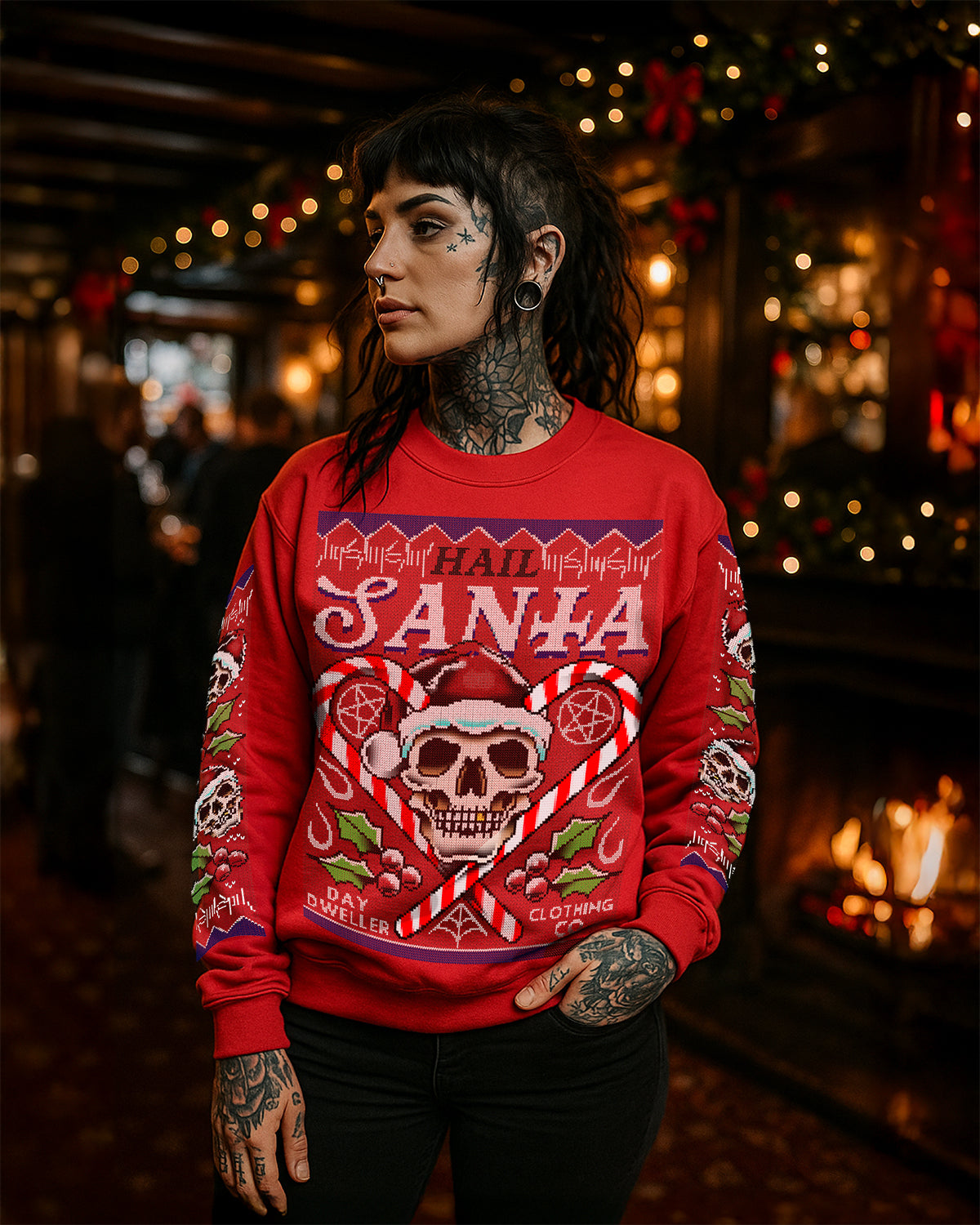 'Hail Santa' Red Christmas Jumper