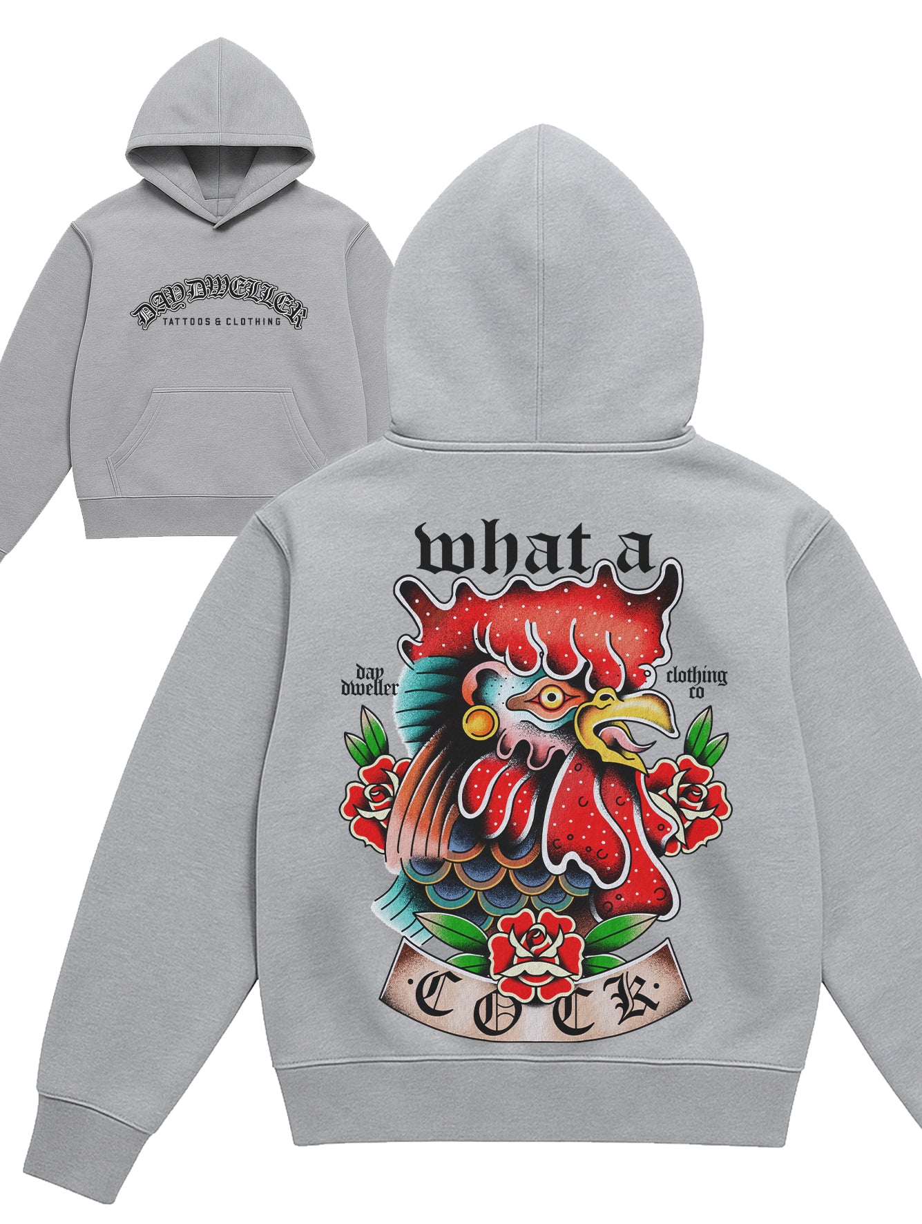 'What A Cock' Grey Hoodie